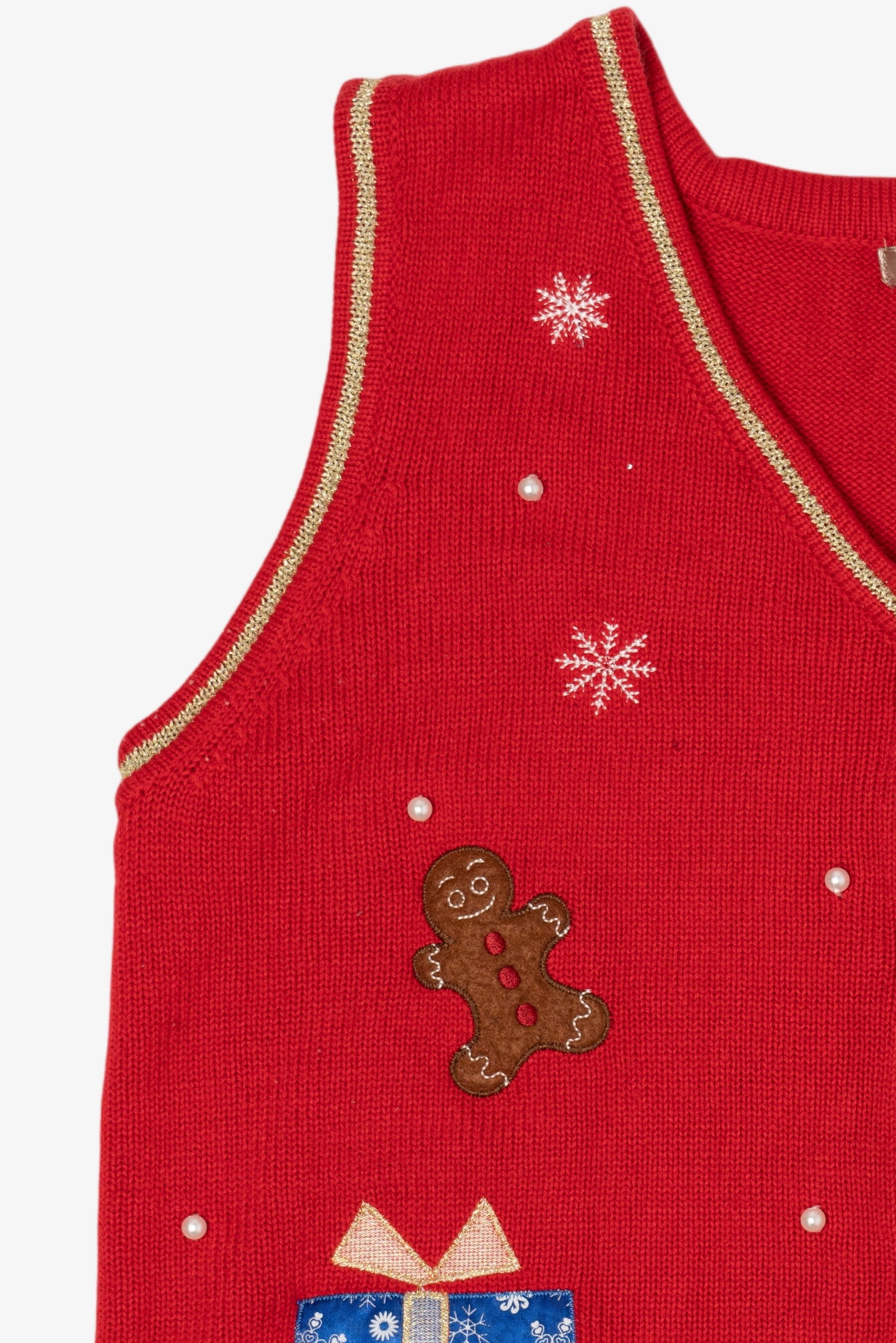 Vintage Red White Stag Ugly Christmas Vest (2000s)