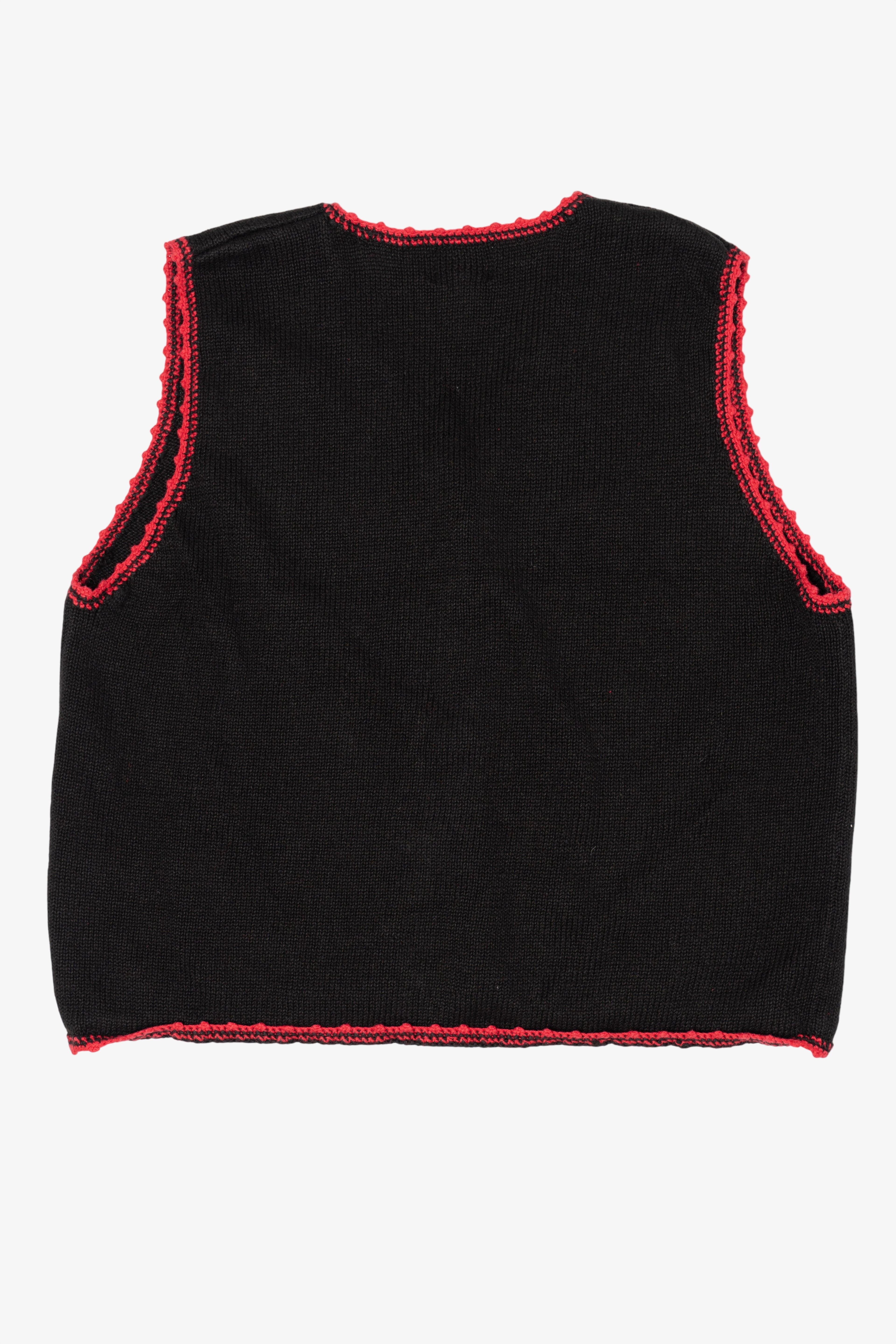 Vintage Black Nutcracker Snowmen Ugly Christmas Vest (1990s)