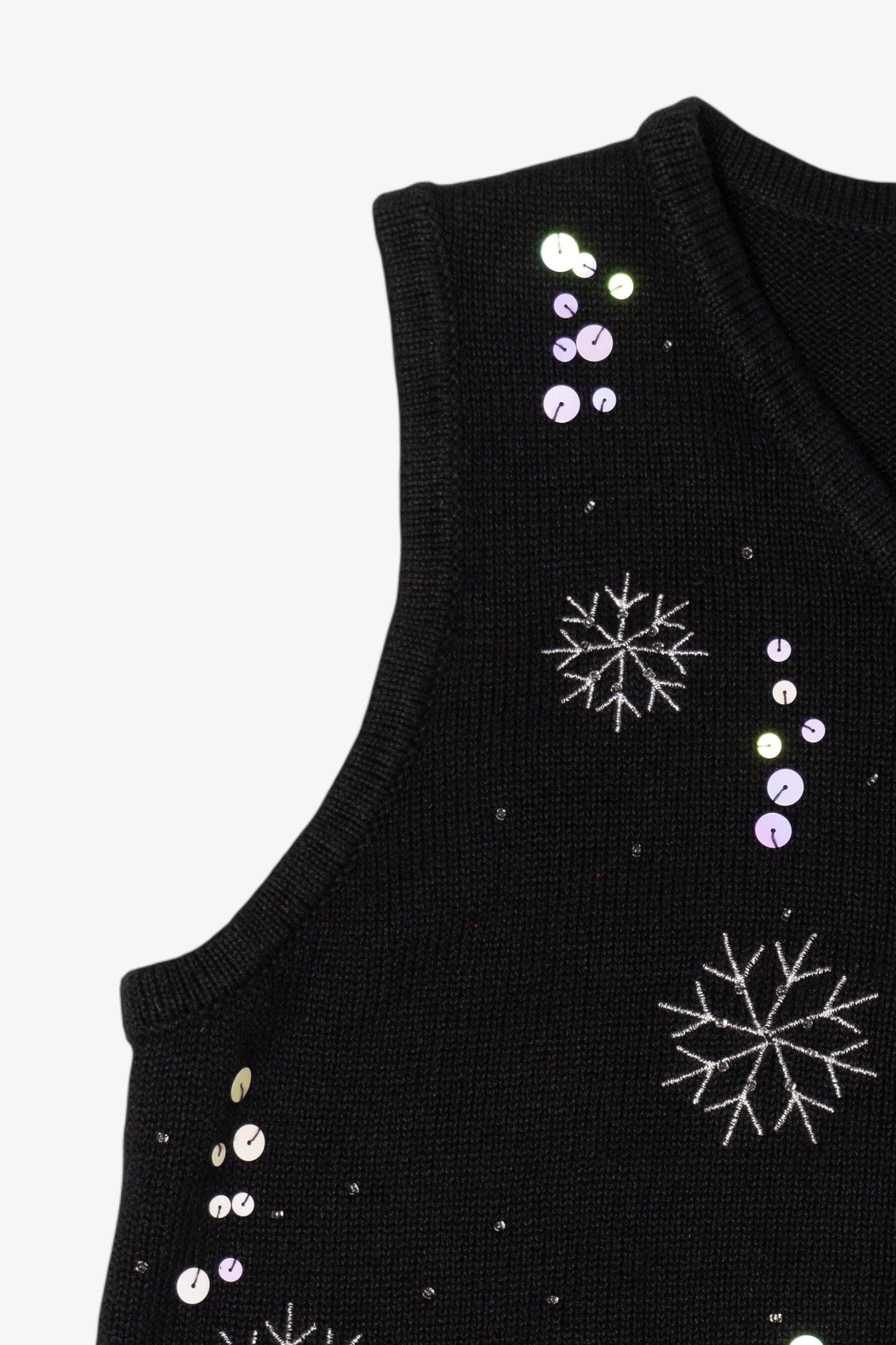 Vintage Black Kim Rogers Snowmen Ugly Christmas Vest (1990s)