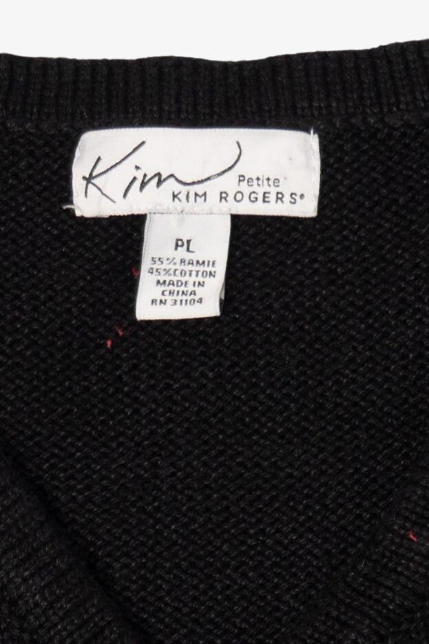 Vintage Black Kim Rogers Snowmen Ugly Christmas Vest (1990s)