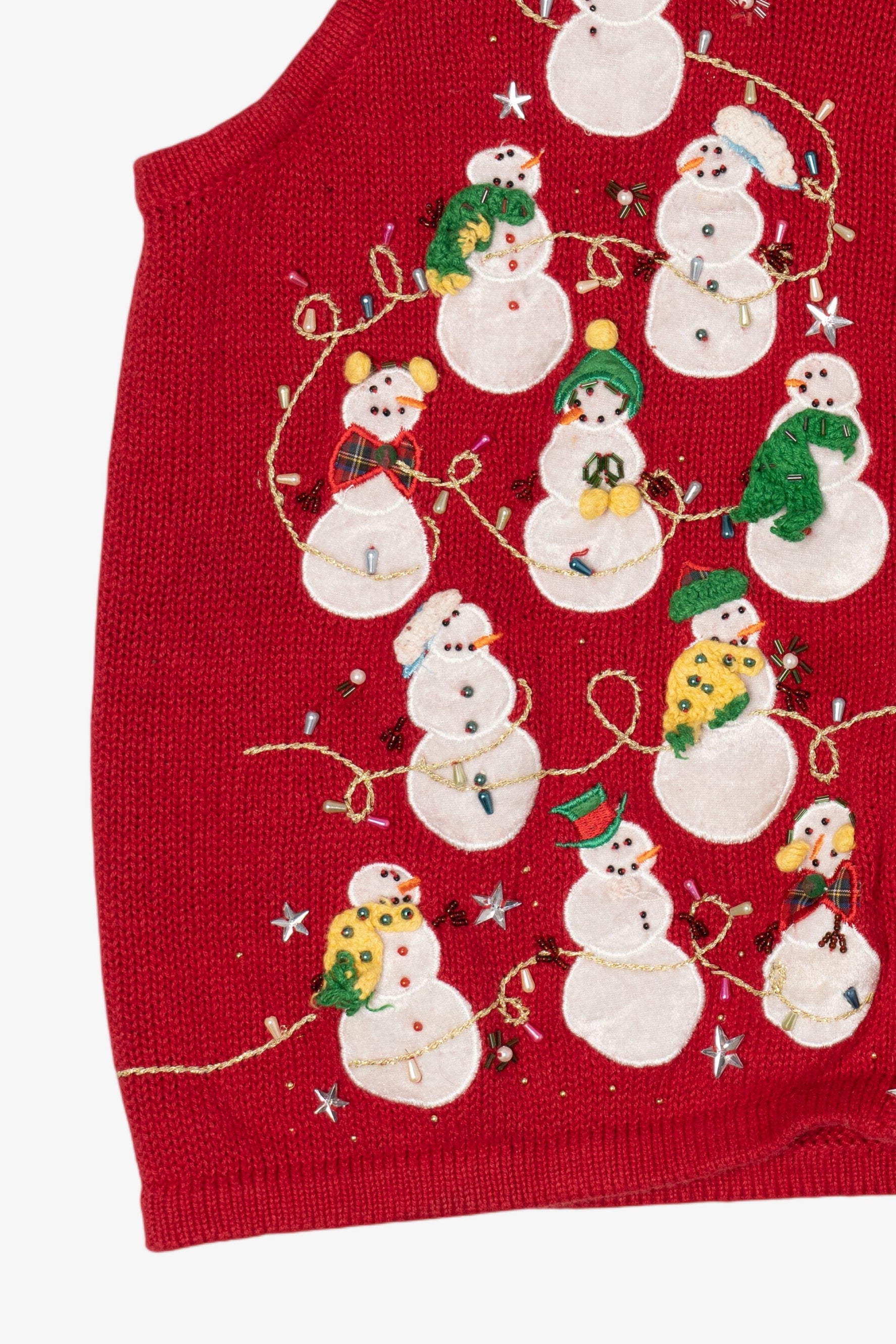 Vintage Red Snowmen Ugly Christmas Vest (2000s)