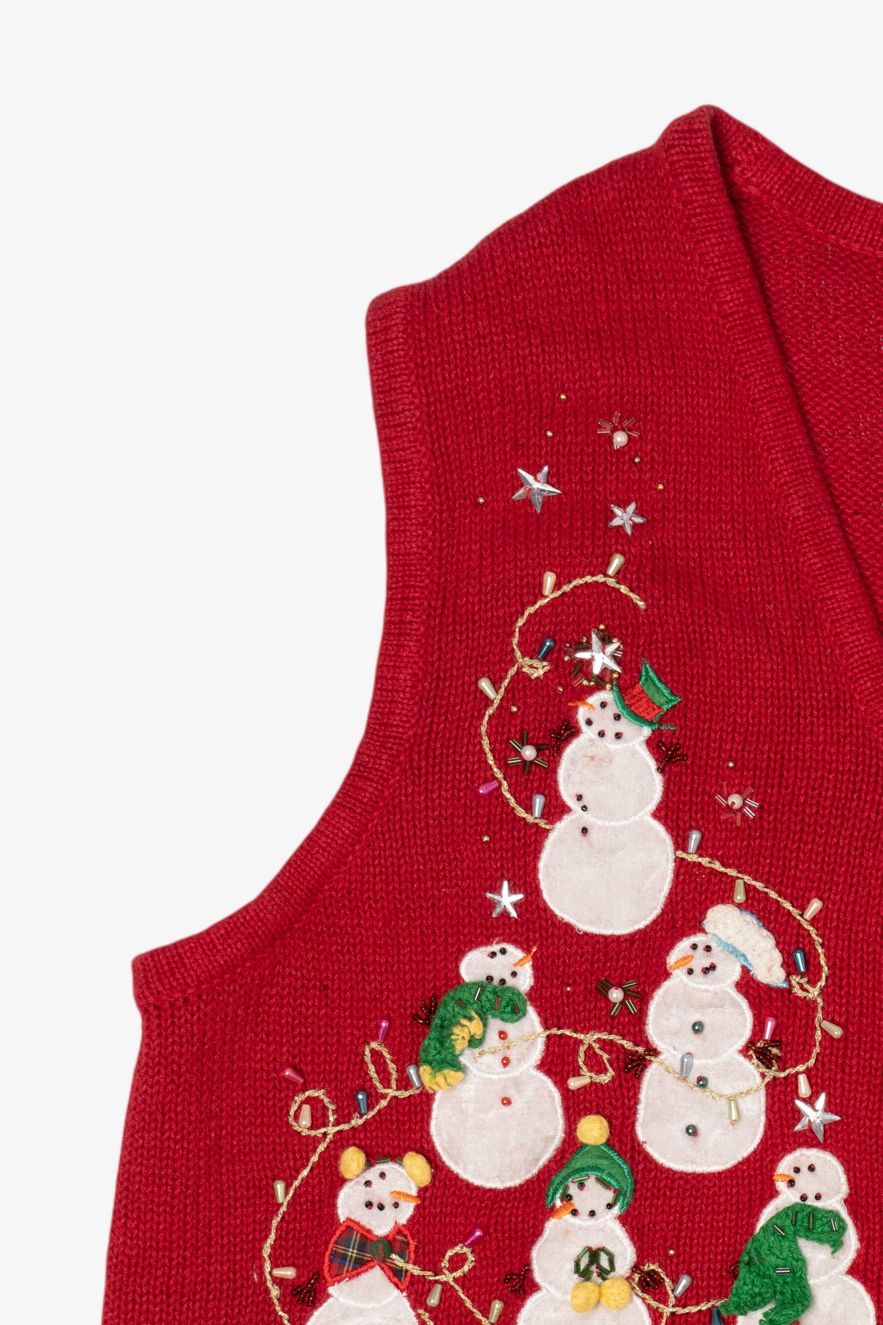 Vintage Red Snowmen Ugly Christmas Vest (2000s)