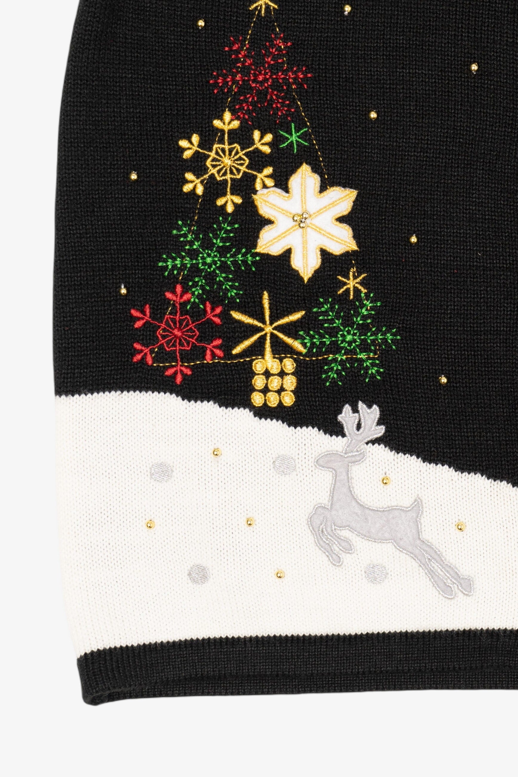 Vintage Black Reindeer Ugly Christmas Vest (2000s)