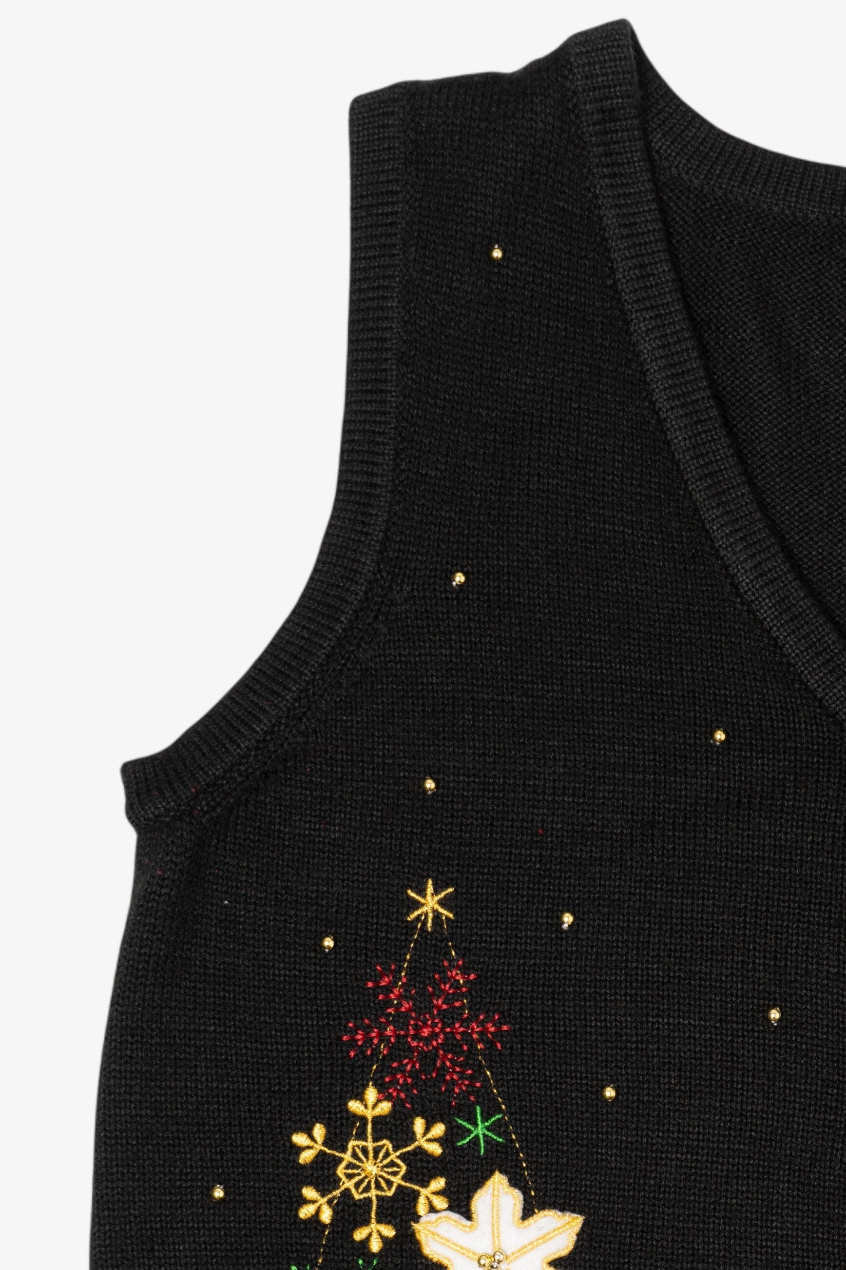 Vintage Black Reindeer Ugly Christmas Vest (2000s)