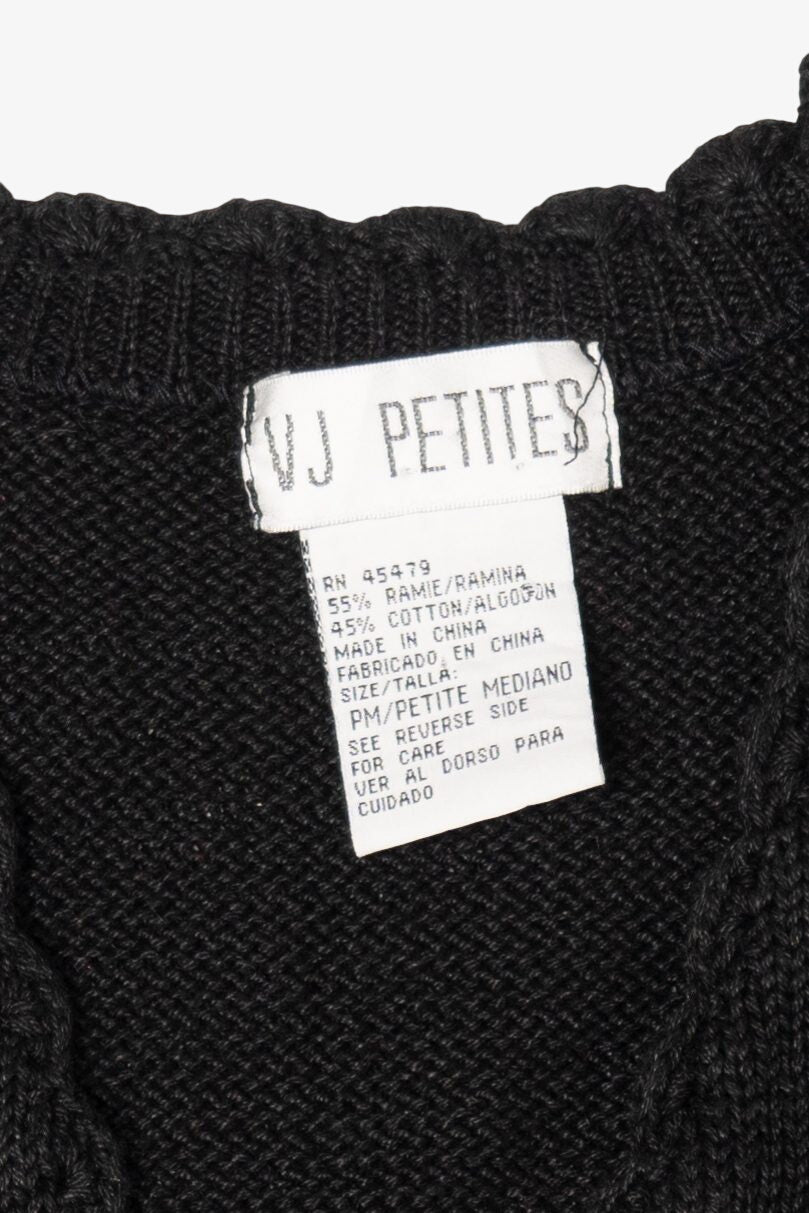 Vintage Black VJ Petites Bells Ugly Christmas Vest (1990s)