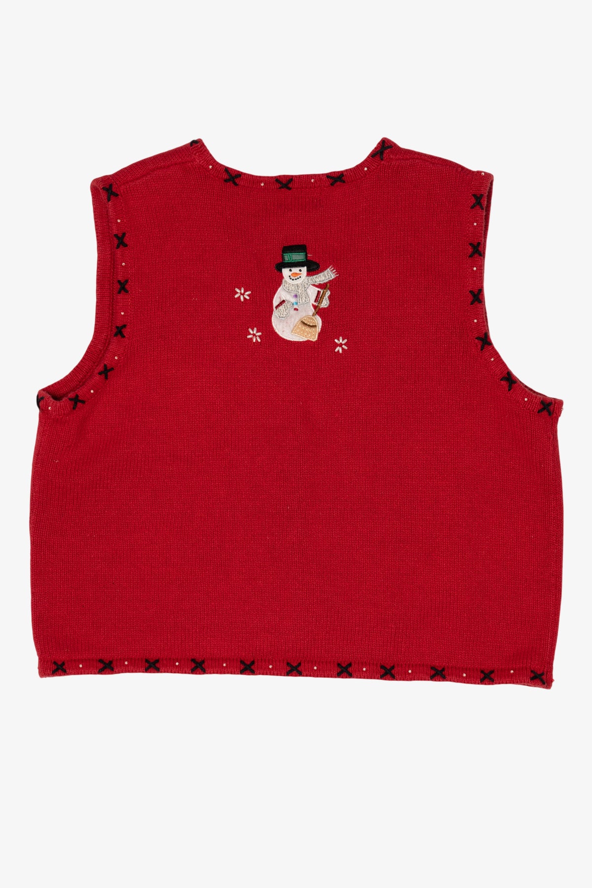 Vintage Red Designers Studio Originals Snowmen Ugly Christmas Vest (1990s)
