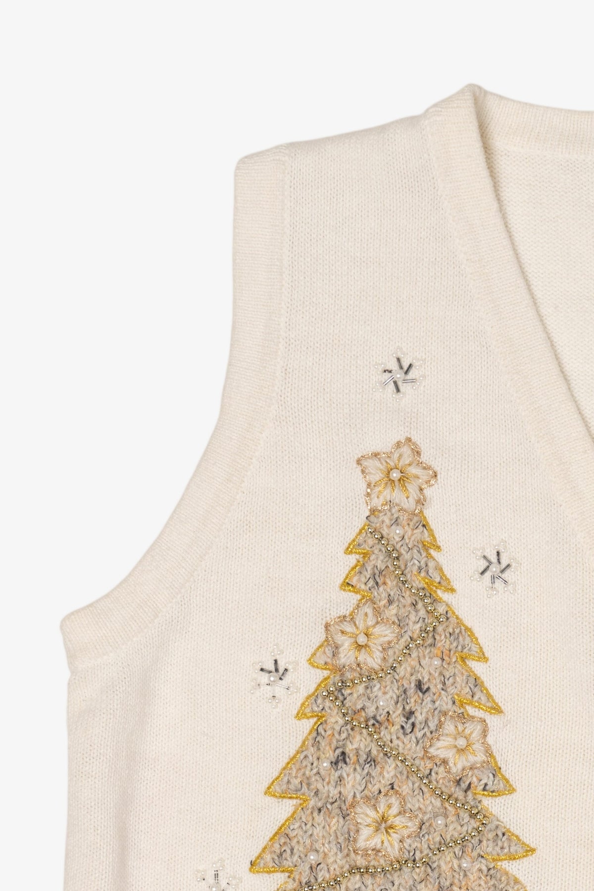 Vintage White Studio Collection Trees Ugly Christmas Vest (1990s)