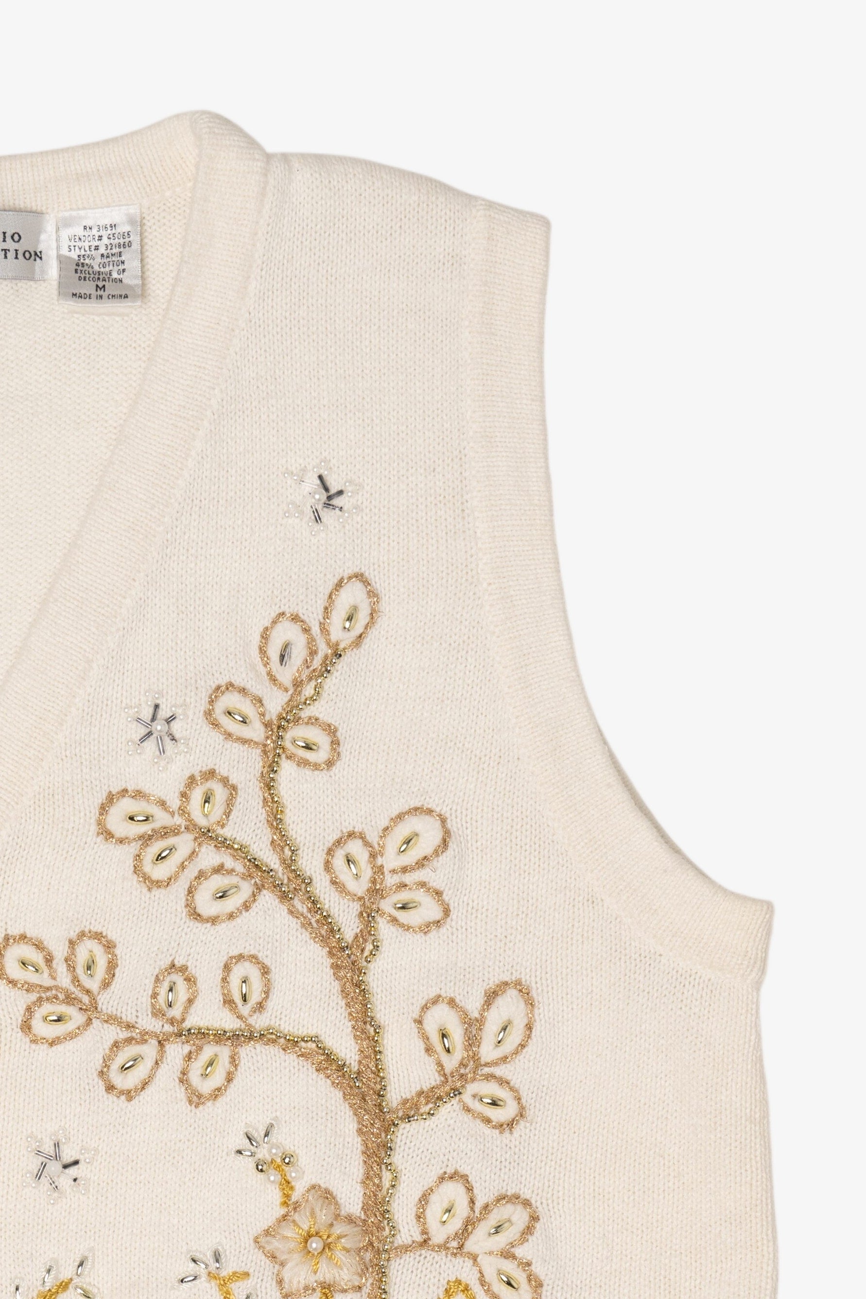 Vintage White Studio Collection Trees Ugly Christmas Vest (1990s)