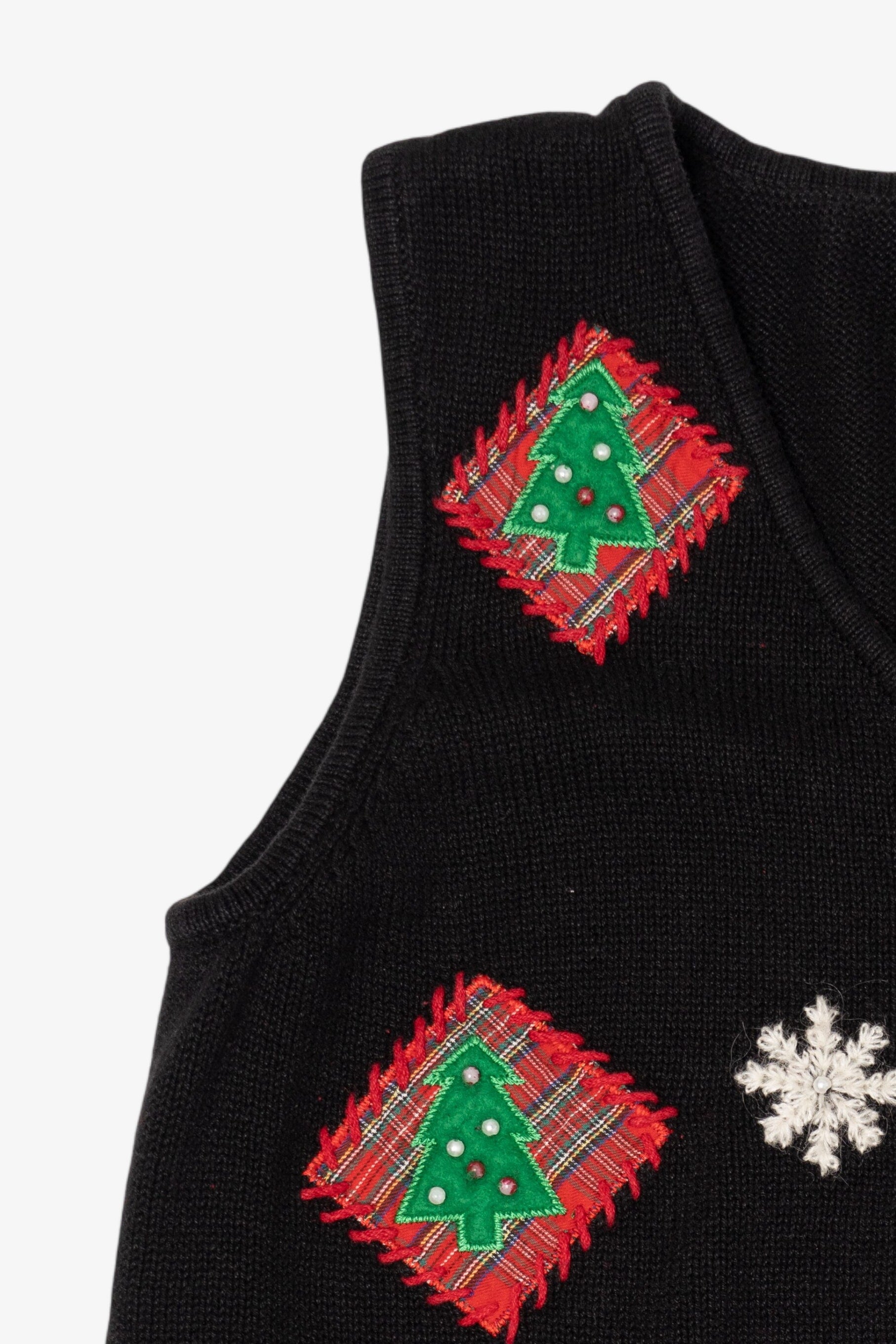 Vintage Black Crazy Horse Trees Ugly Christmas Vest (2000s)