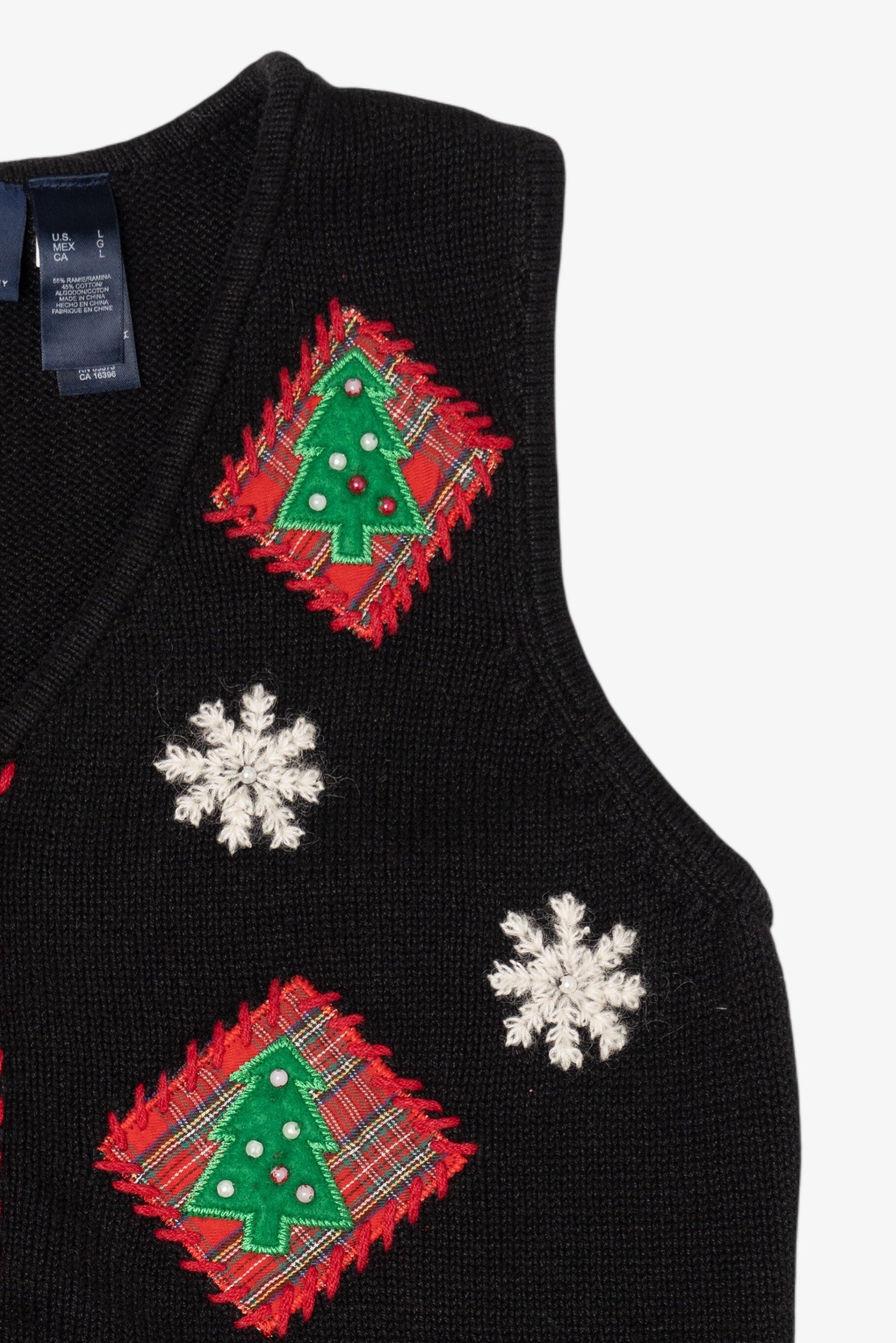 Vintage Black Crazy Horse Trees Ugly Christmas Vest (2000s)