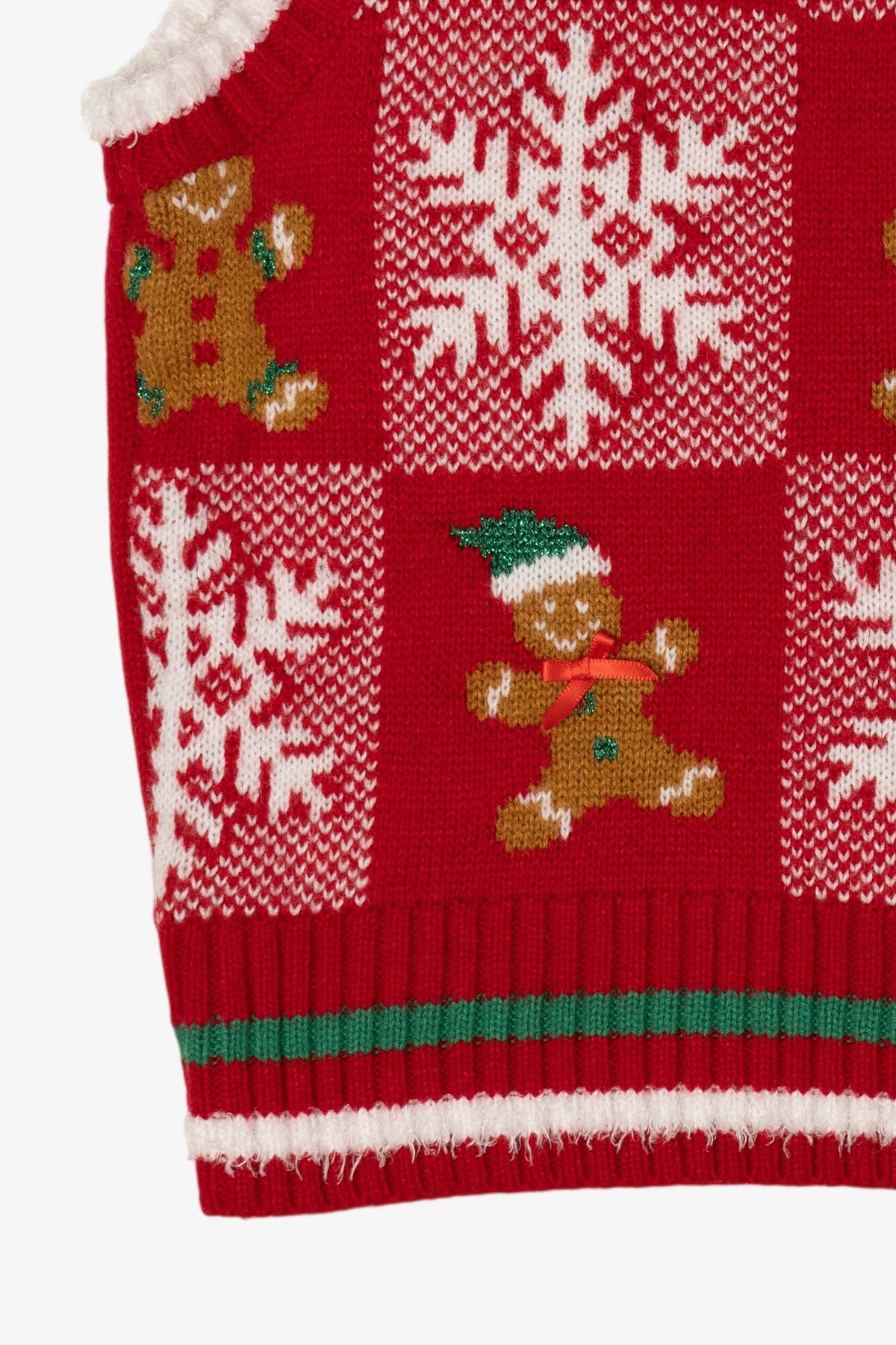 Red Major Label Group Gingerbread Pattern Ugly Christmas Vest (2010s)