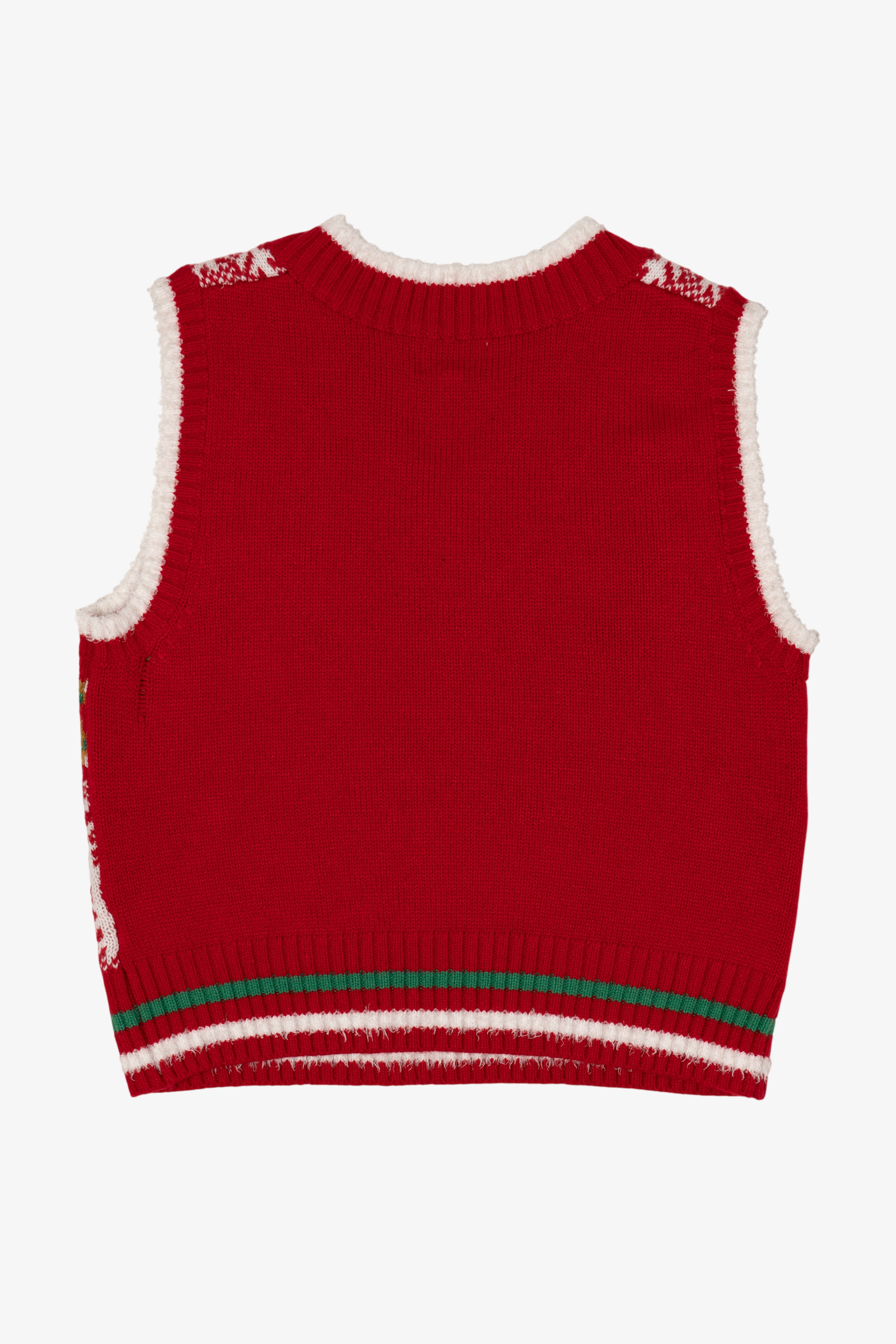 Red Major Label Group Gingerbread Pattern Ugly Christmas Vest (2010s)
