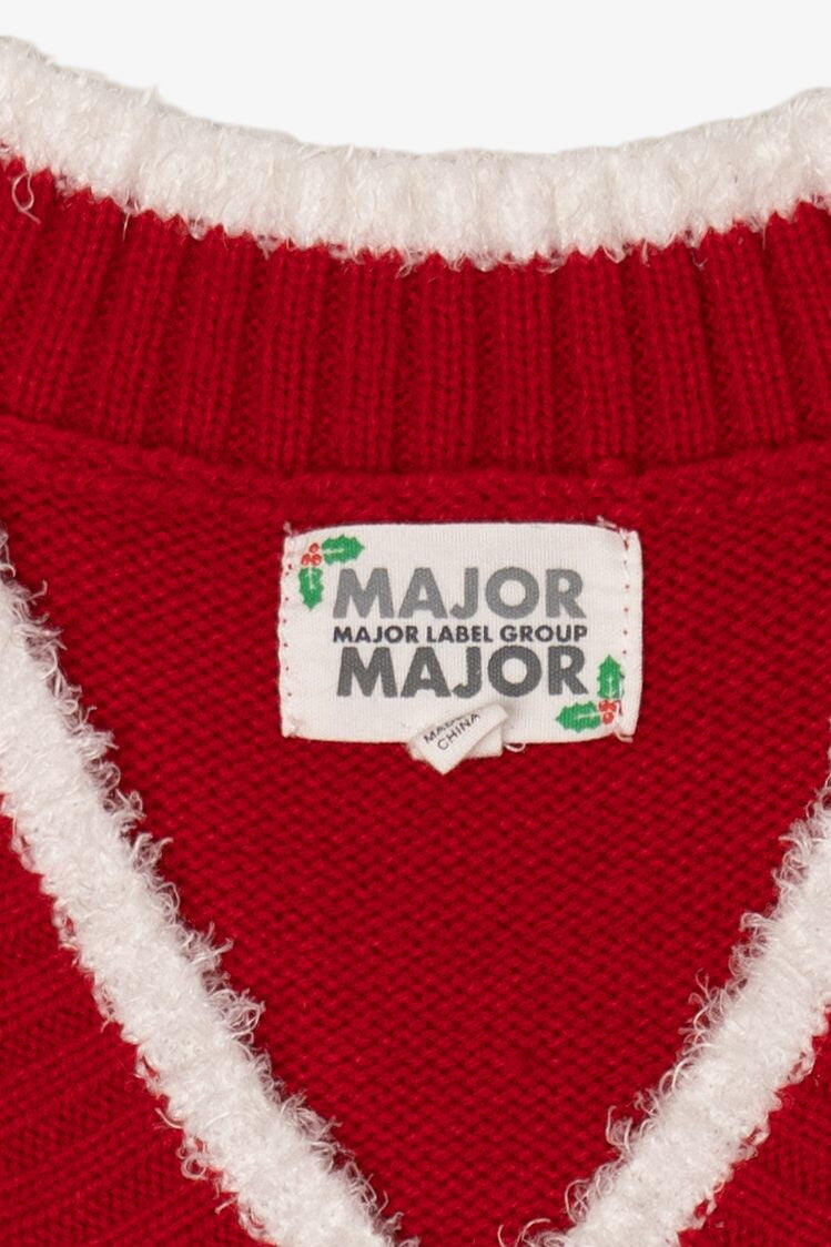 Red Major Label Group Gingerbread Pattern Ugly Christmas Vest (2010s)