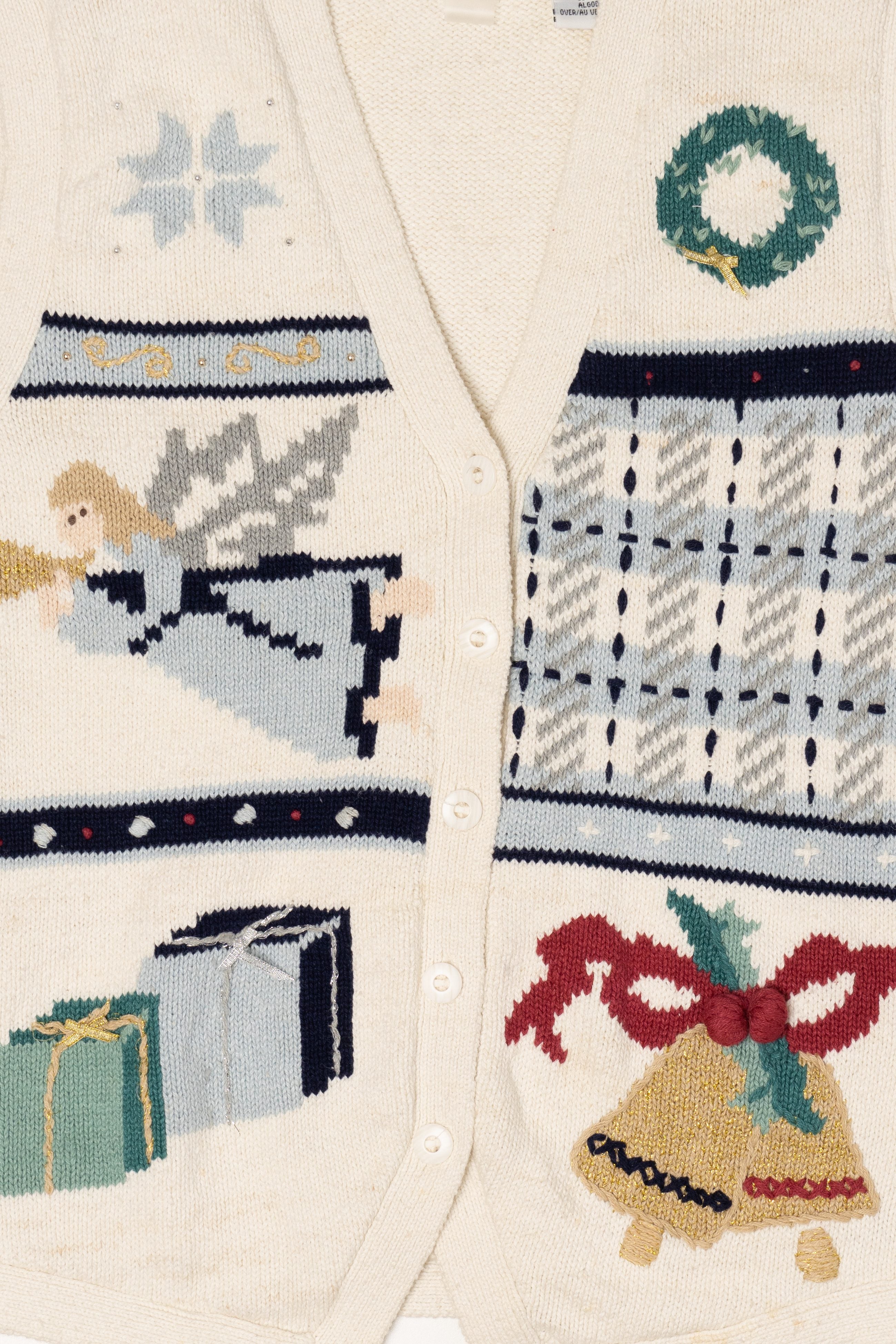 Vintage White The Villager Ugly Christmas Vest (1990s)