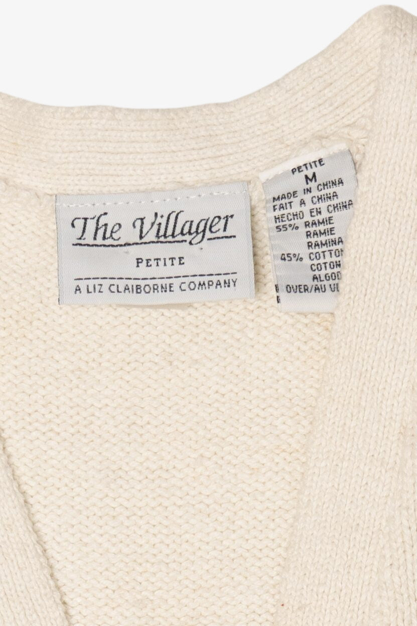Vintage White The Villager Ugly Christmas Vest (1990s)