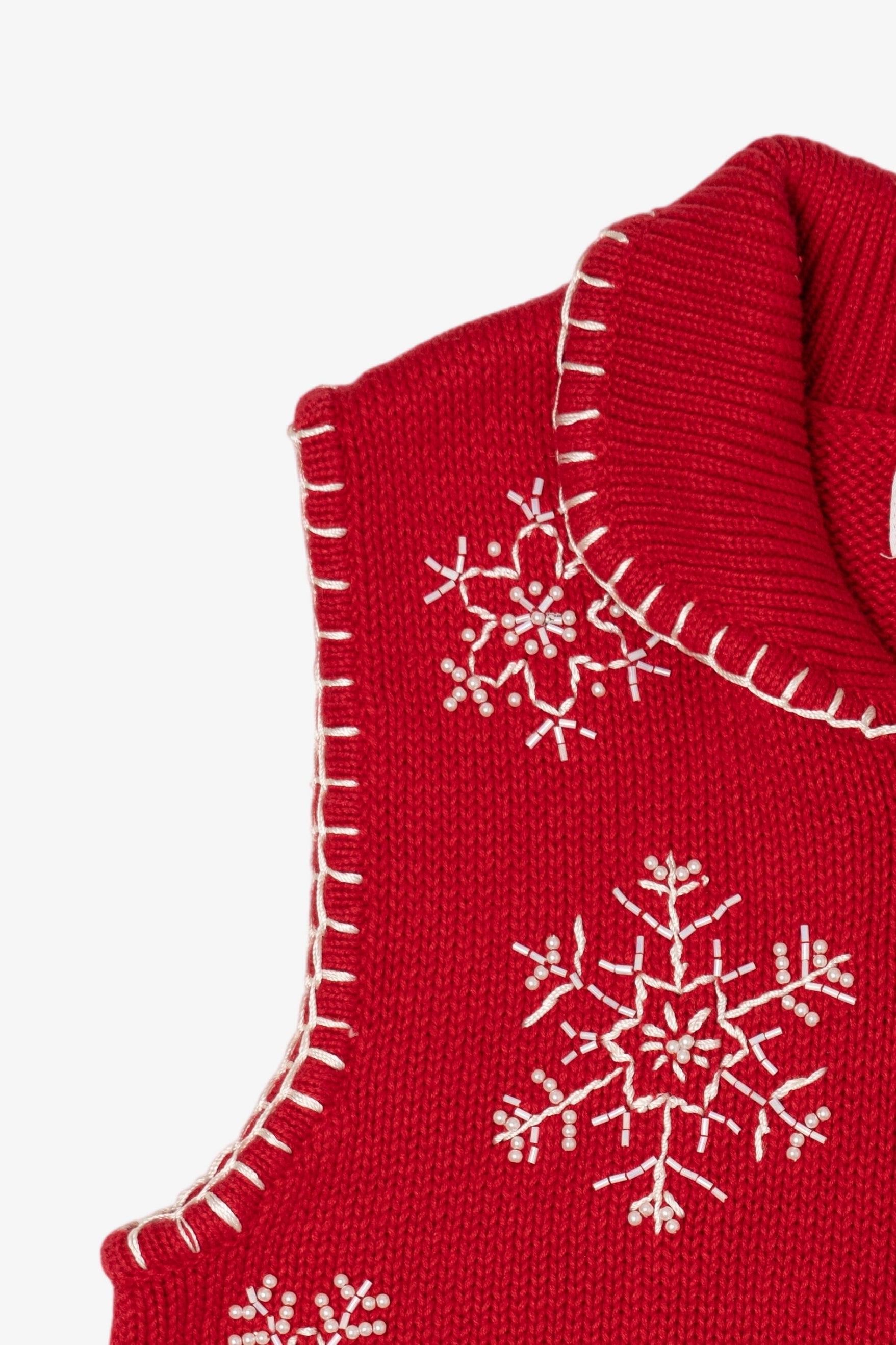 Vintage Red Westbound Snowflakes Ugly Christmas Vest (1990s)