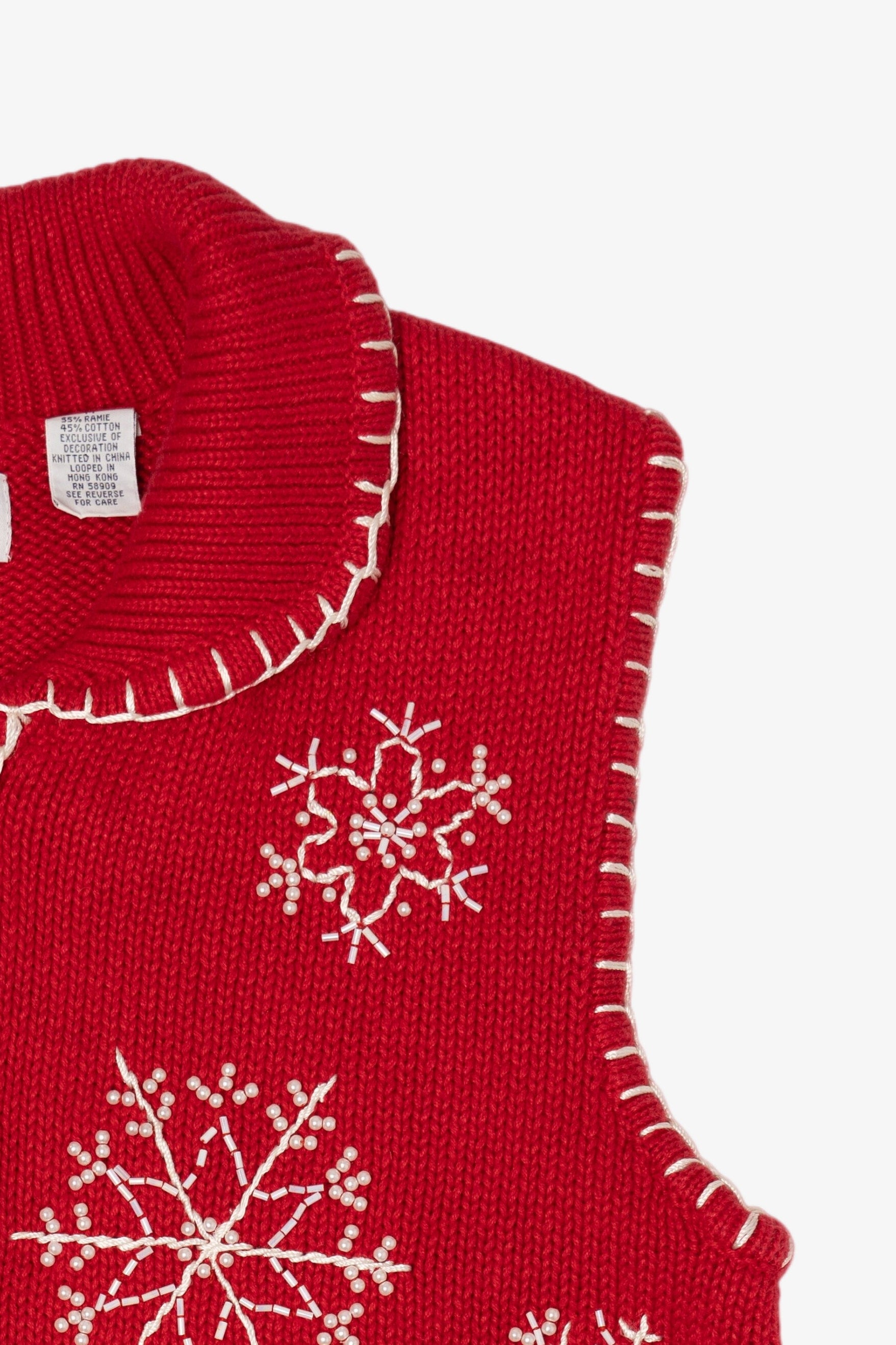Vintage Red Westbound Snowflakes Ugly Christmas Vest (1990s)