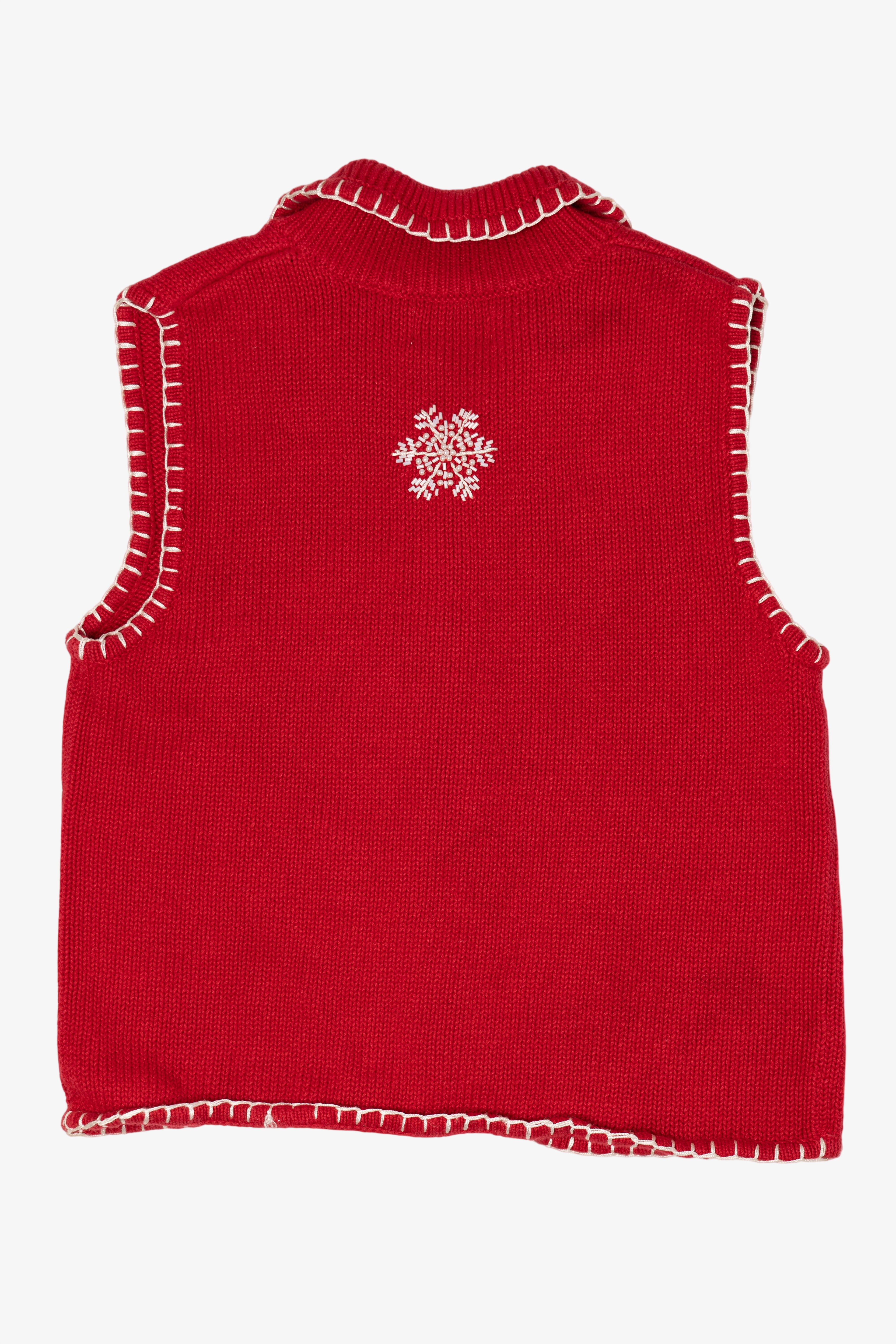 Vintage Red Westbound Snowflakes Ugly Christmas Vest (1990s)