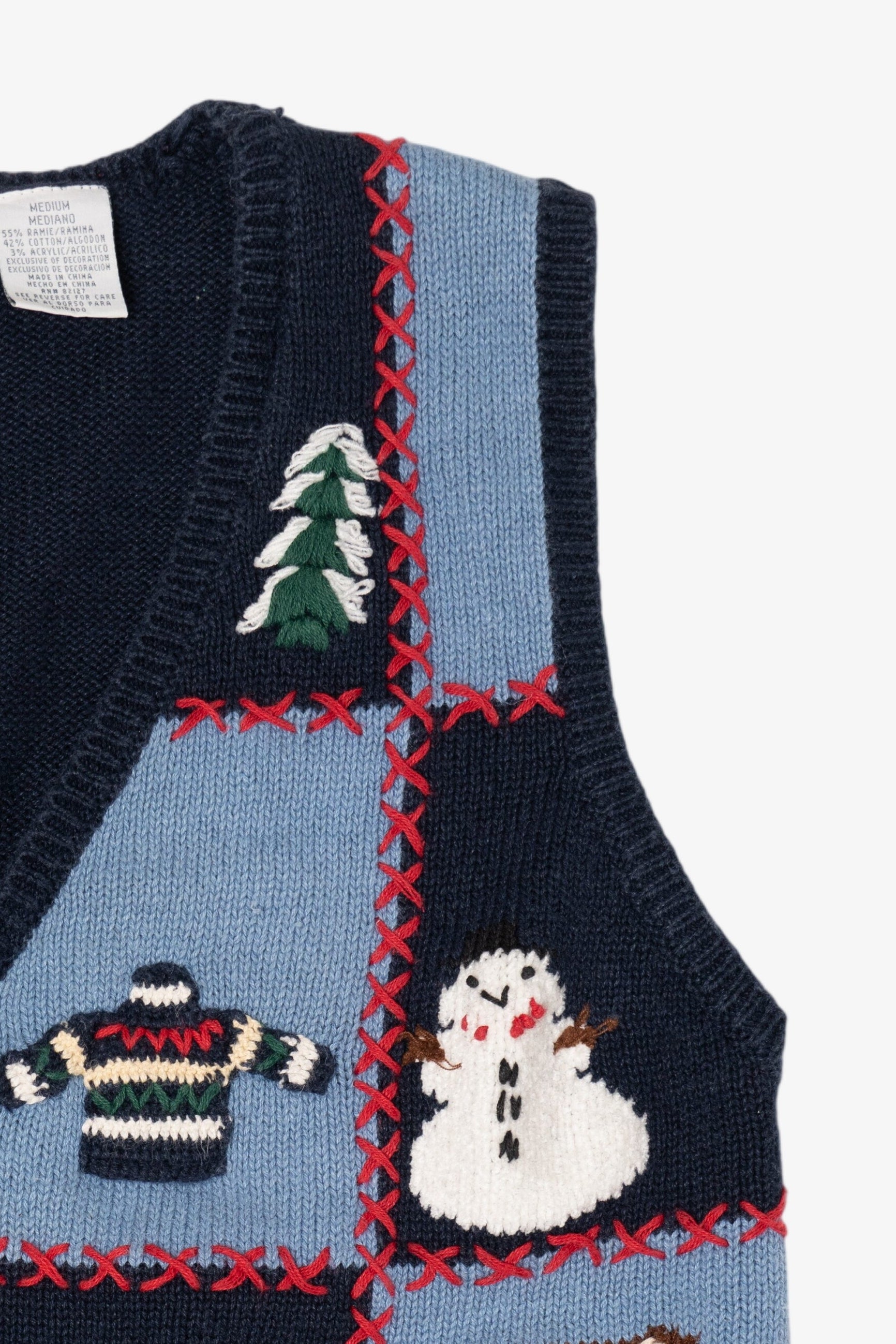 Vintage Blue Capacity Ugly Christmas Vest (1990s)