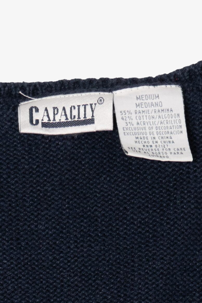 Vintage Blue Capacity Ugly Christmas Vest (1990s)