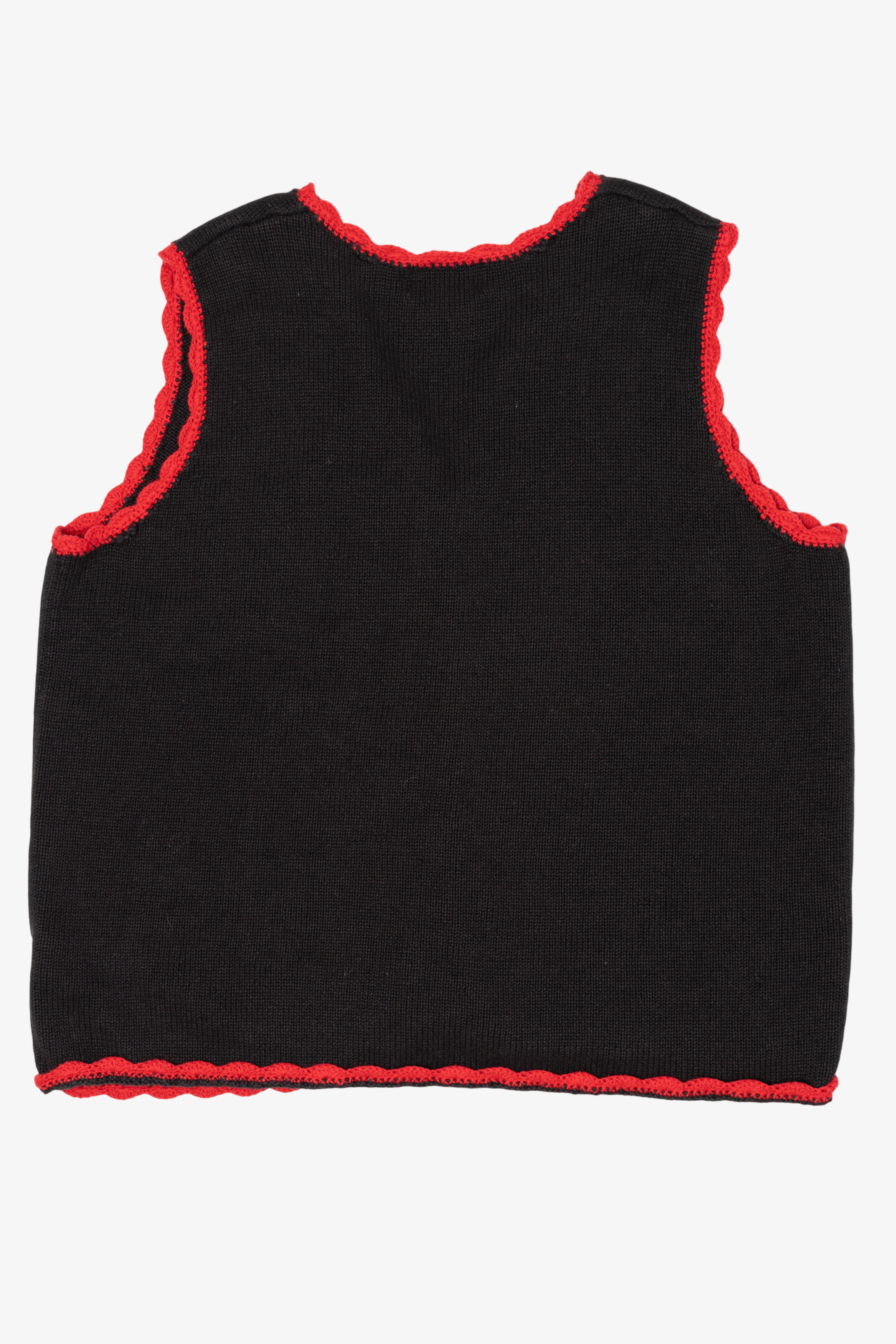 Vintage Black Basic Editions Snowflakes Ugly Christmas Vest (1990s)