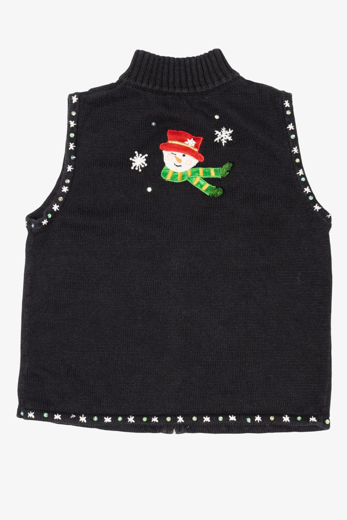 Vintage Black Mercer Street Studio Snowmen Ugly Christmas Vest (2000s)