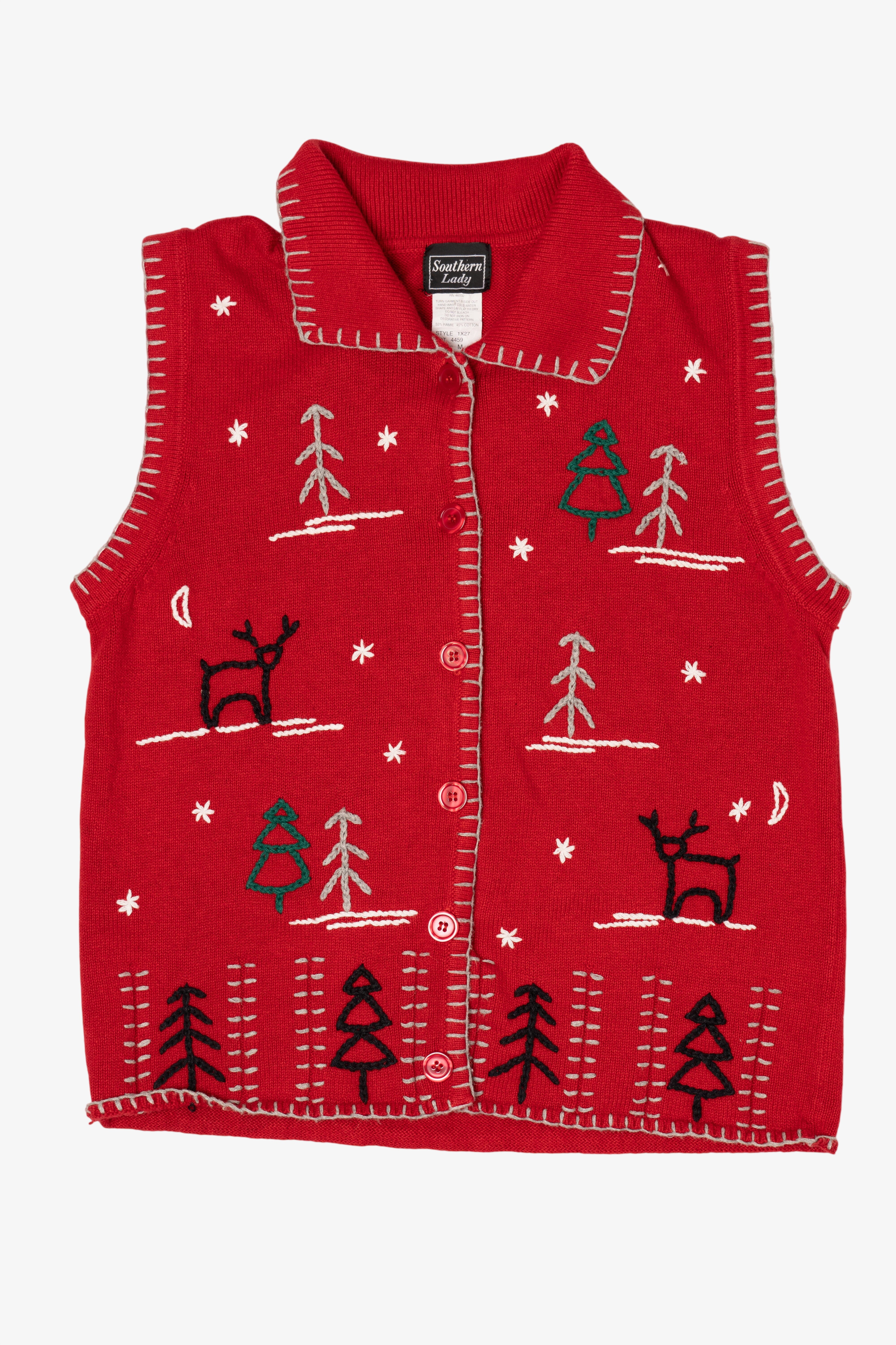 Vintage Red Southern Lady Ugly Christmas Vest (1990s)