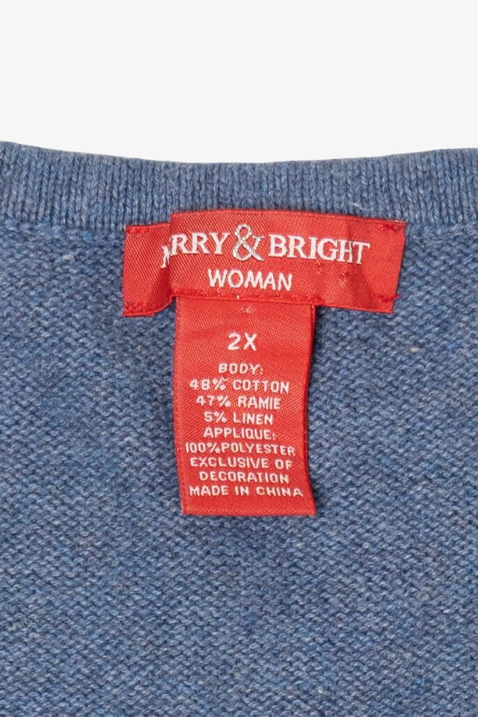Vintage Blue Merry & Bright Angels Ugly Christmas Vest (2000s)