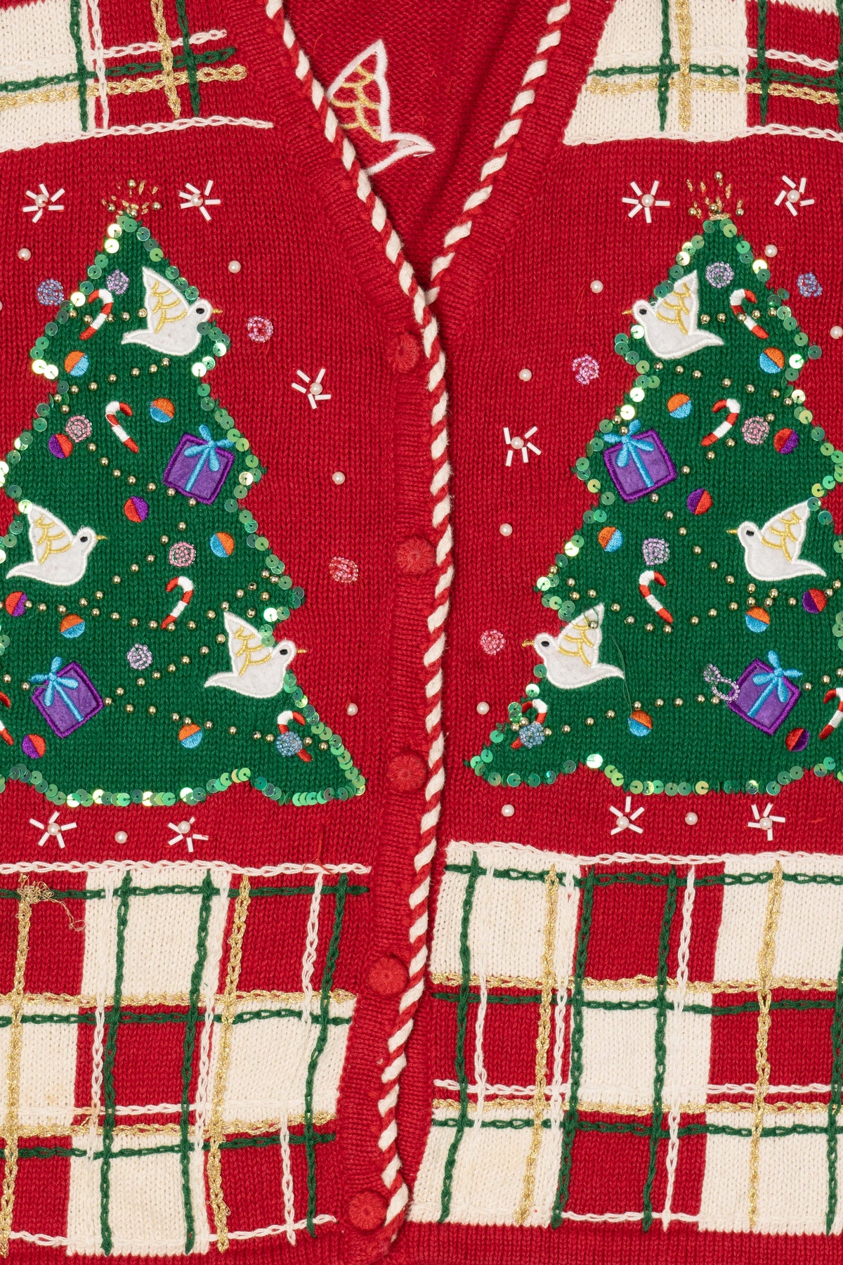 Vintage Red Bobbie Brooks Ugly Christmas Vest (1990s)