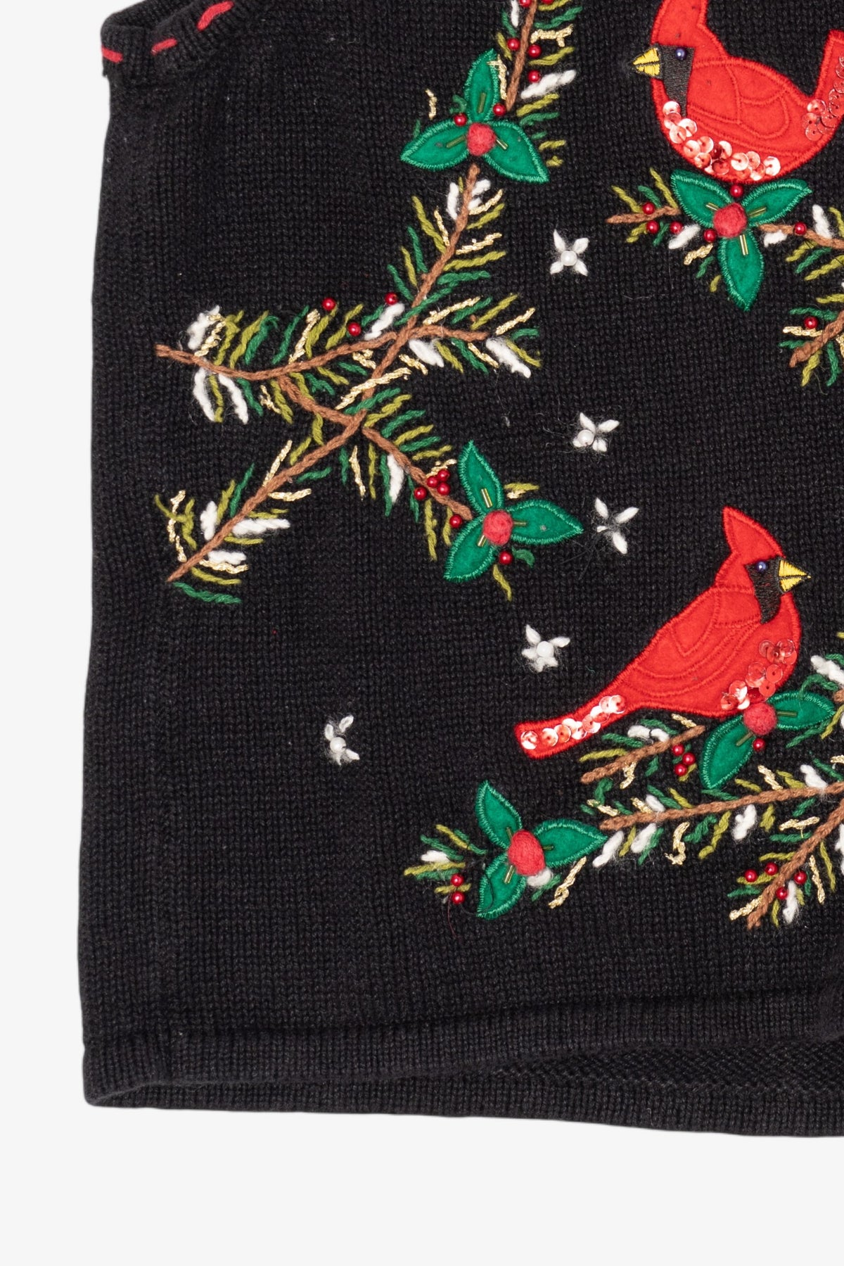 Vintage Black Bobbie Brooks Cardinals Ugly Christmas Vest (1990s)
