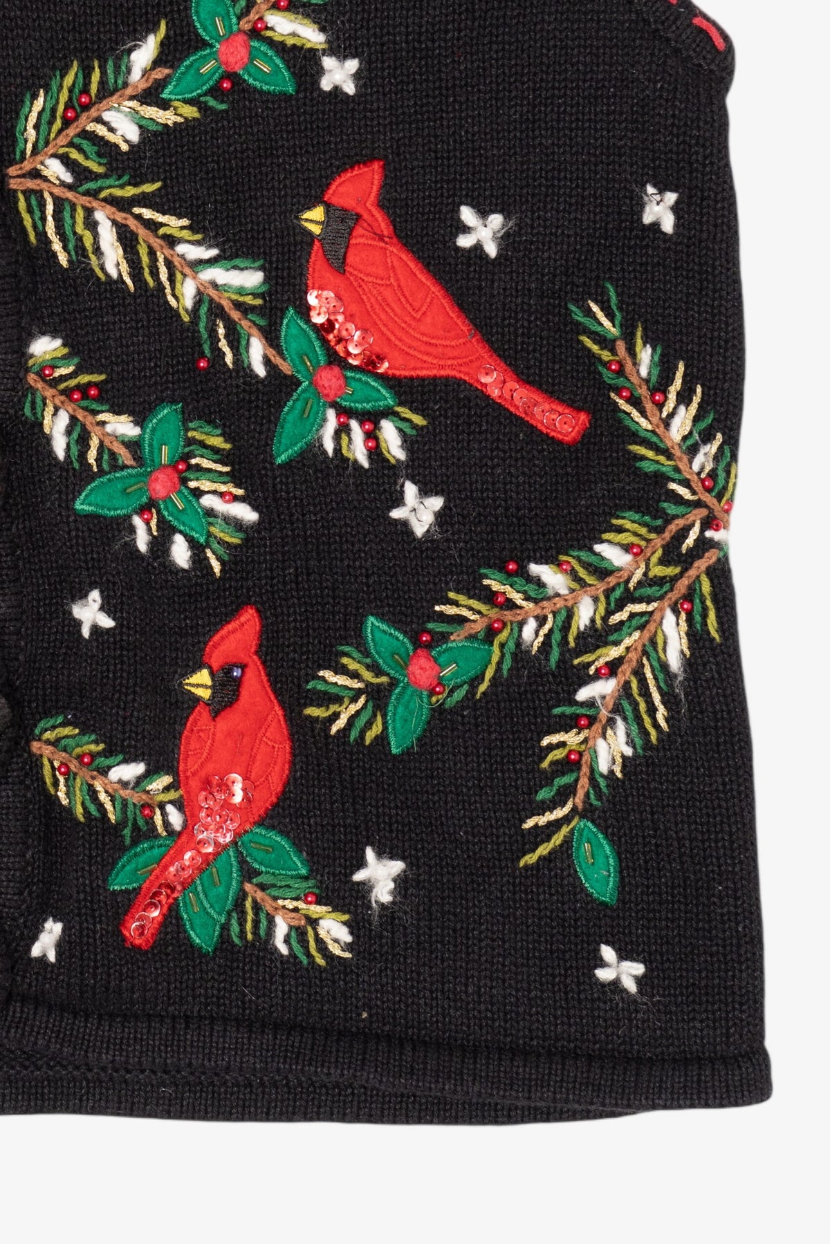Vintage Black Bobbie Brooks Cardinals Ugly Christmas Vest (1990s)