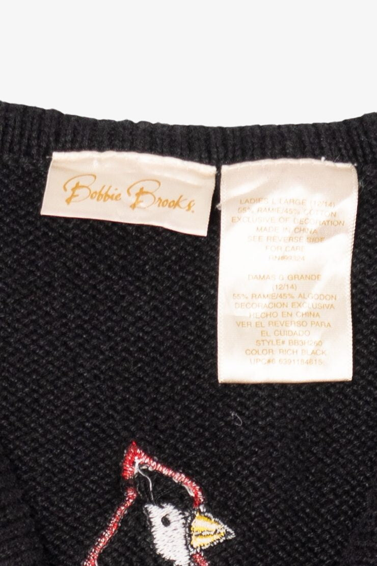 Vintage Black Bobbie Brooks Cardinals Ugly Christmas Vest (1990s)