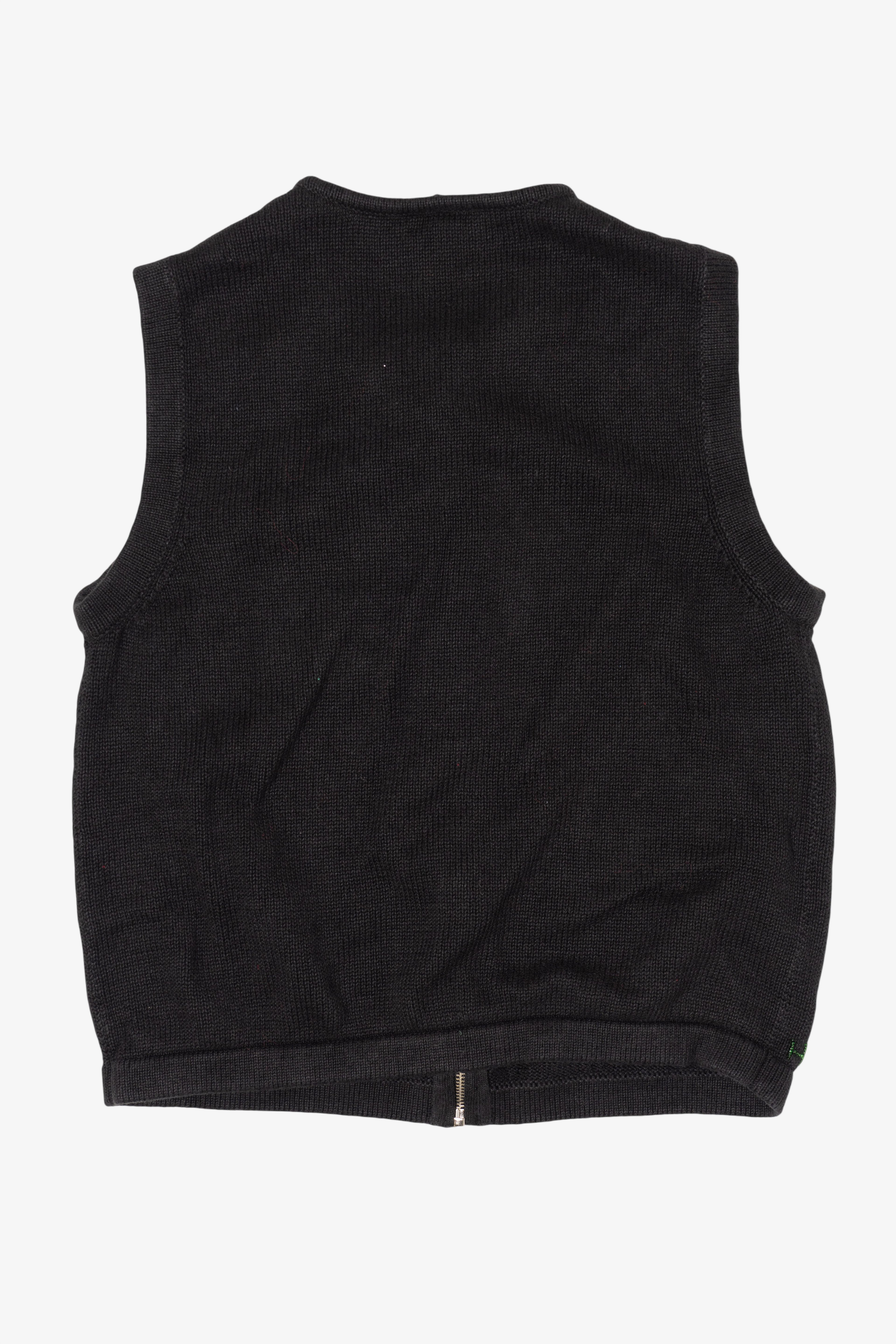 Vintage Black Bechamel Buttons Ugly Christmas Vest (1990s)
