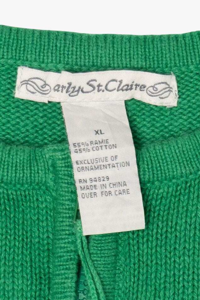 Vintage Green Carly St. Claire Snowmen Christmas Vest (1990s)