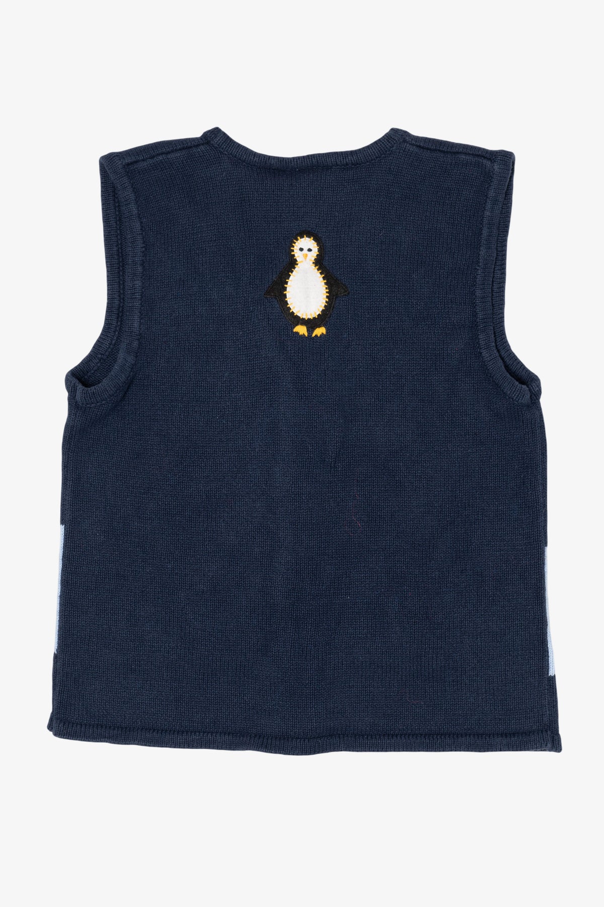 Vintage Navy Blue Bobbie Brooks Penguins Ugly Christmas Vest (1990s)