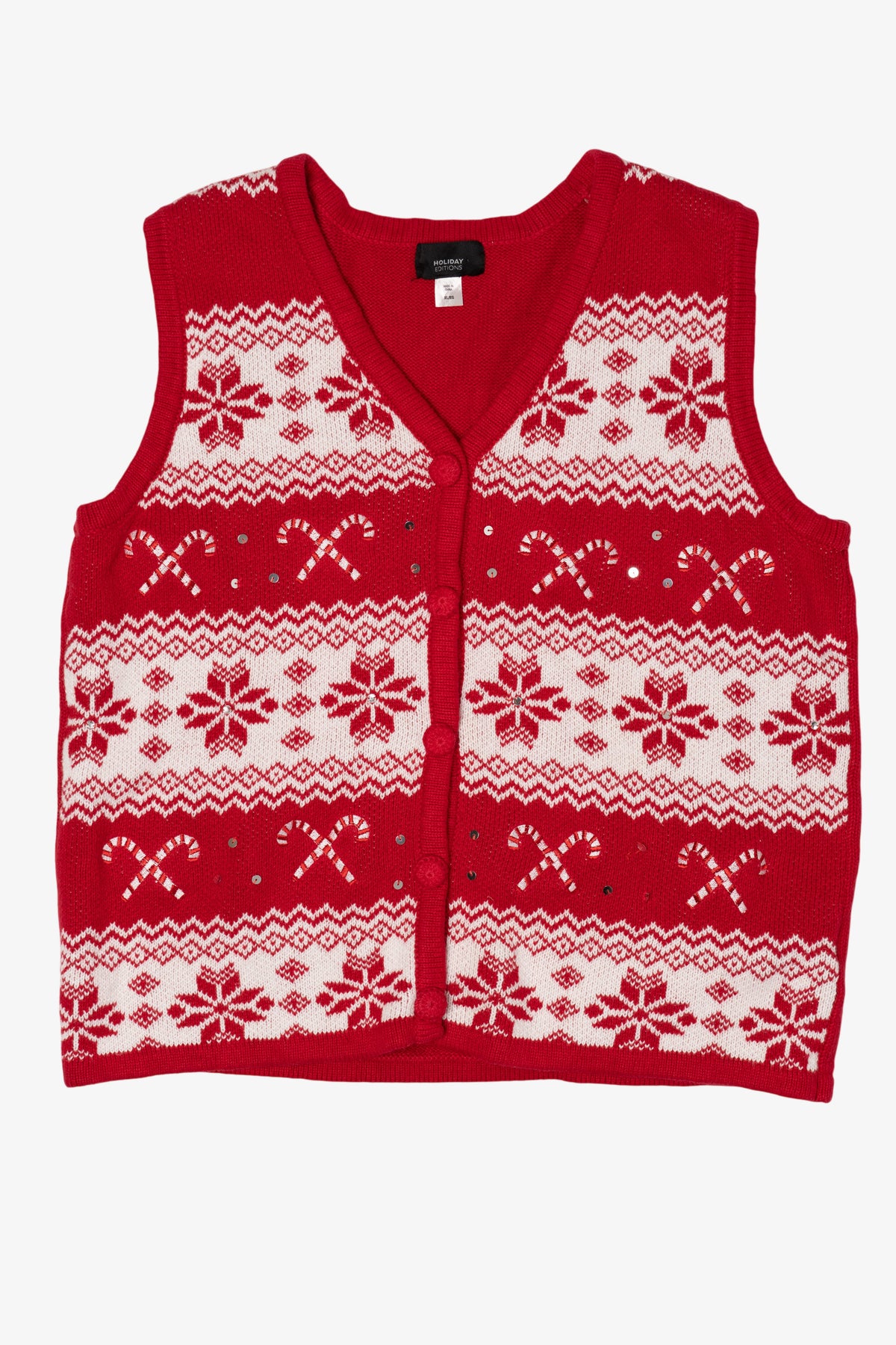 Red Holiday Editions Snowflakes Ugly Christmas Vest (2010s)