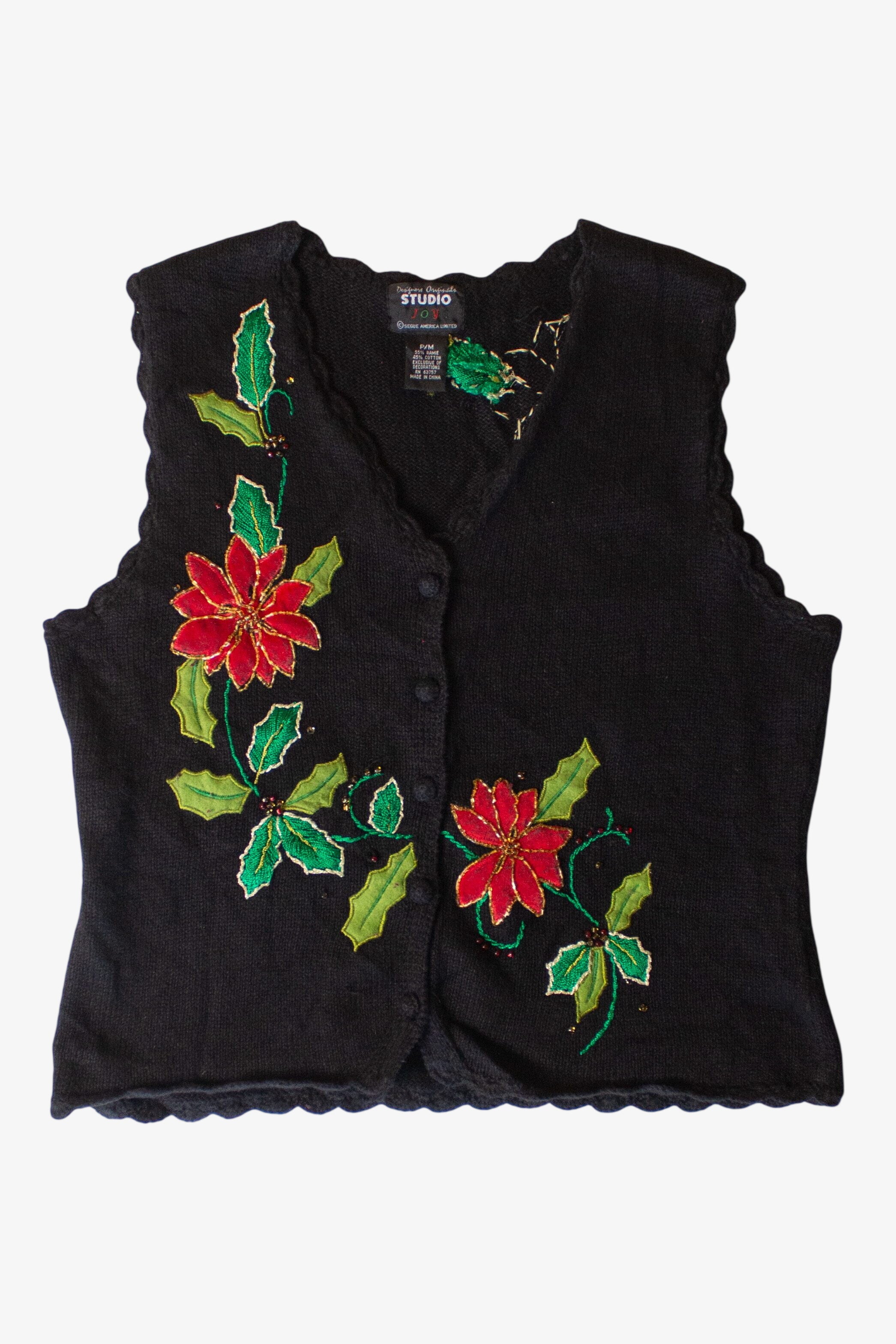 Vintage Flowers Ugly Christmas Vest (1990s)