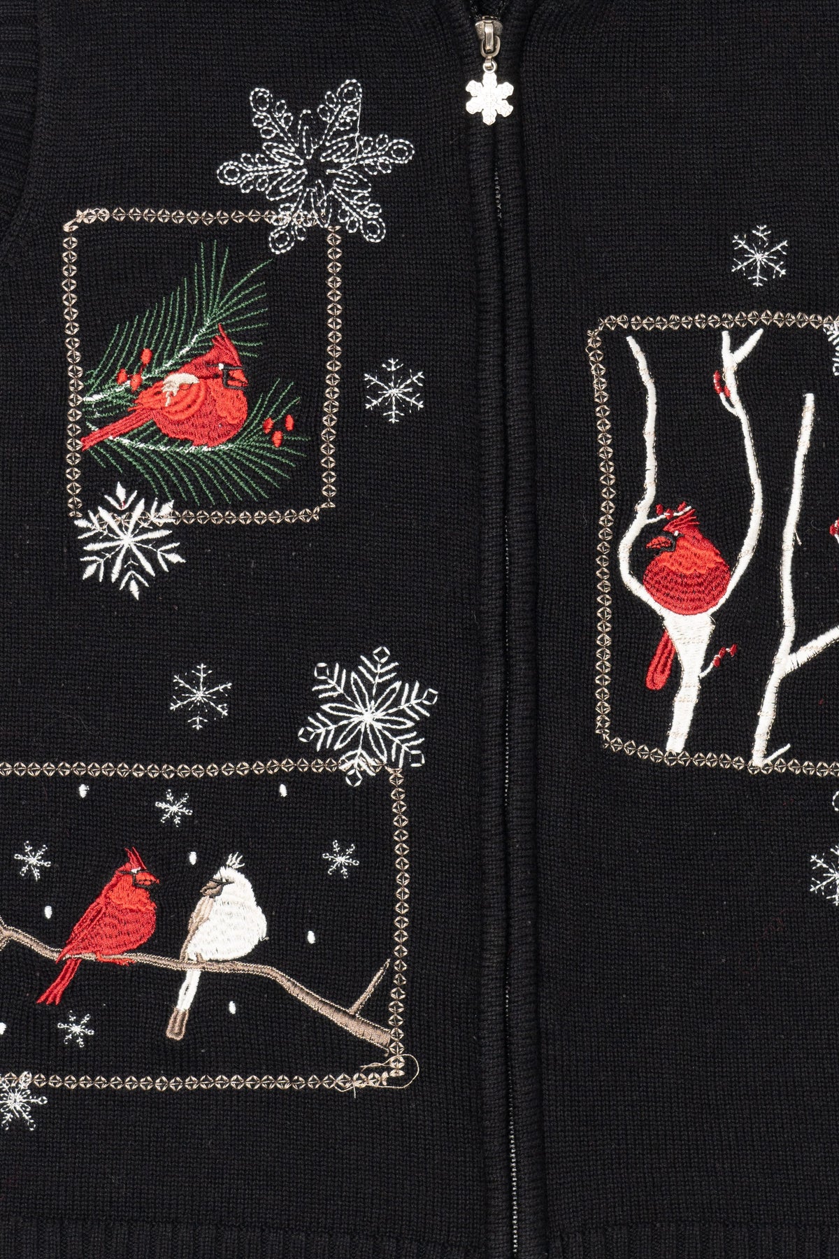 Vintage Black Southern Lady Cardinals Ugly Christmas Vest (1990s)