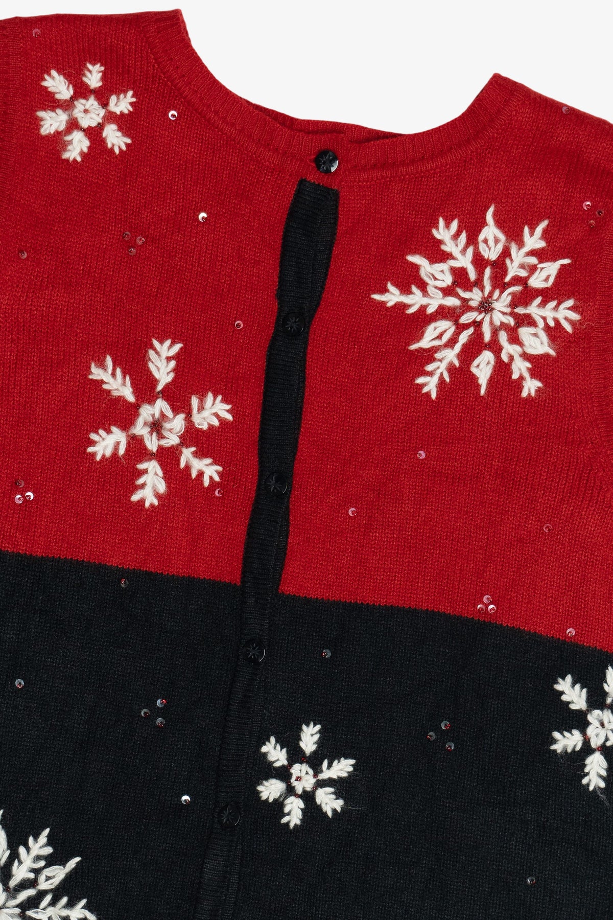 Vintage Emma James Snowflakes Color Block Ugly Christmas Vest (2000s)