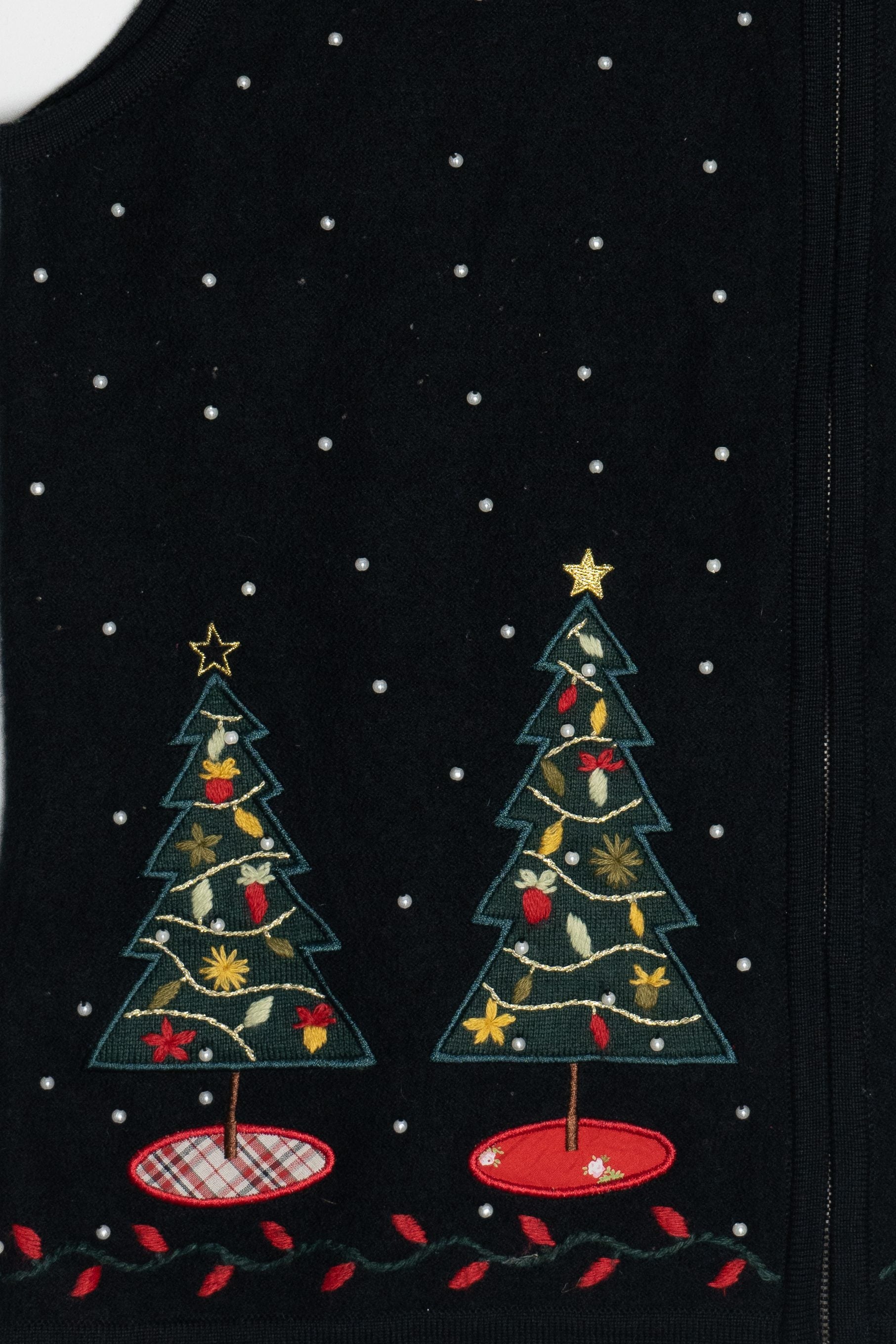 Vintage Charter Club Holiday Trees Ugly Christmas Vest (1990s)