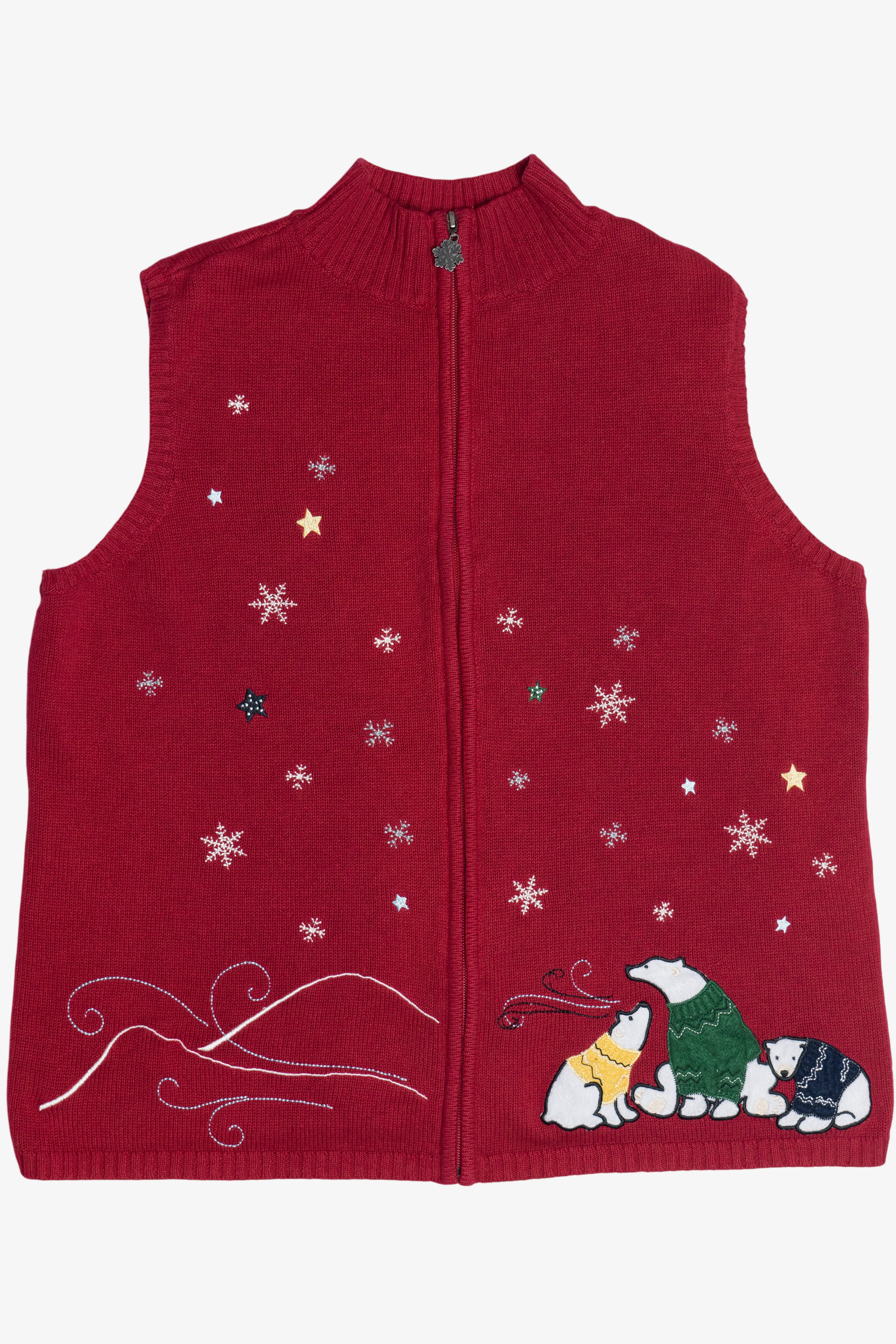 Vintage CJ Banks Polar Bears Wearing Sweaters Ugly Christmas Vest (2000s)
