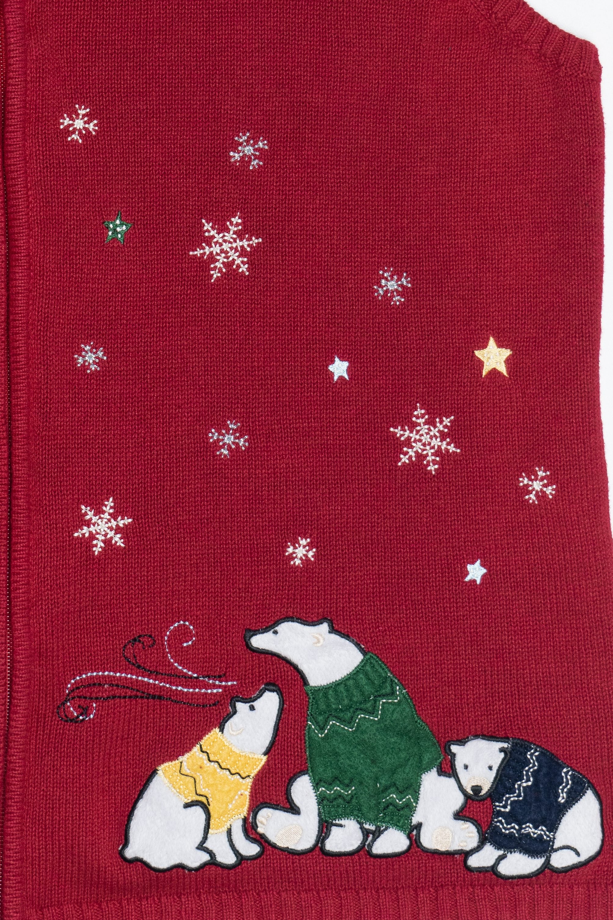 Vintage CJ Banks Polar Bears Wearing Sweaters Ugly Christmas Vest (2000s)