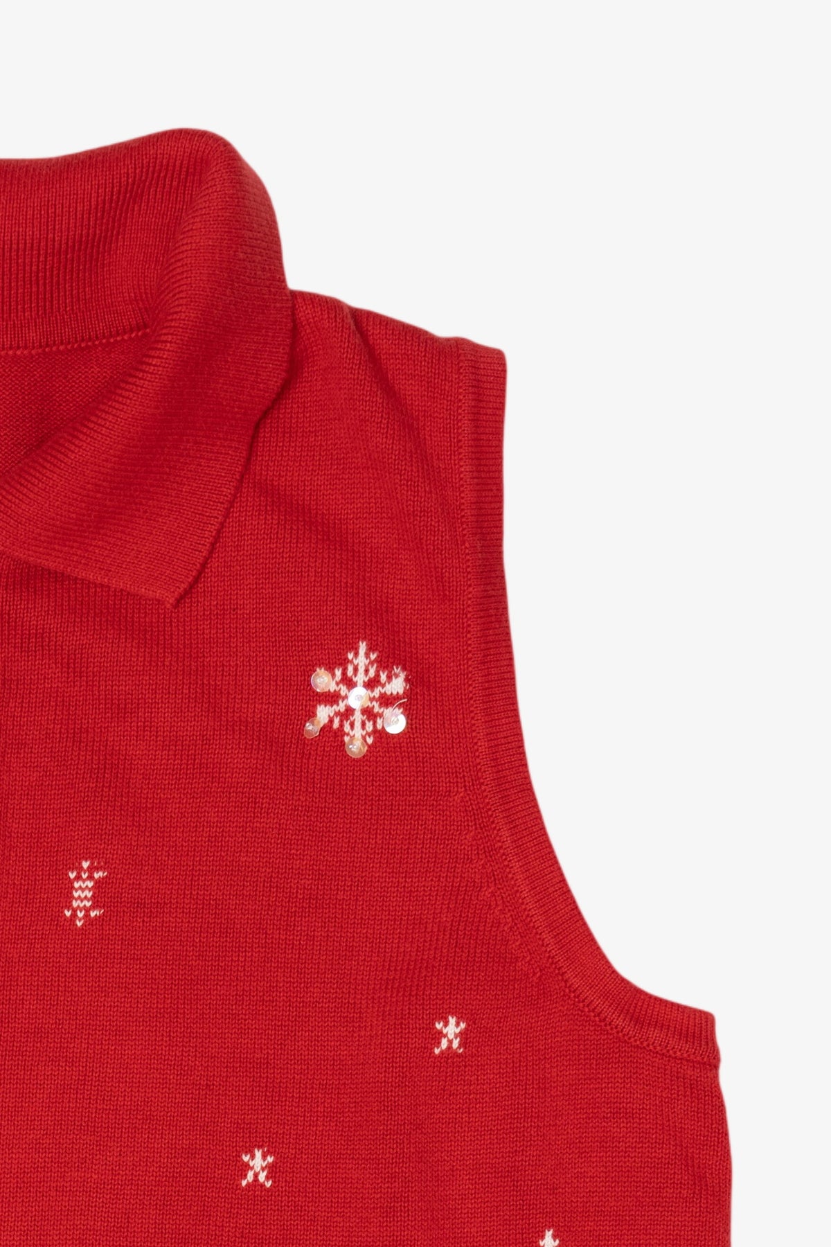 Vintage Red Allison Daley Snowflakes Ugly Christmas Vest (1990s)