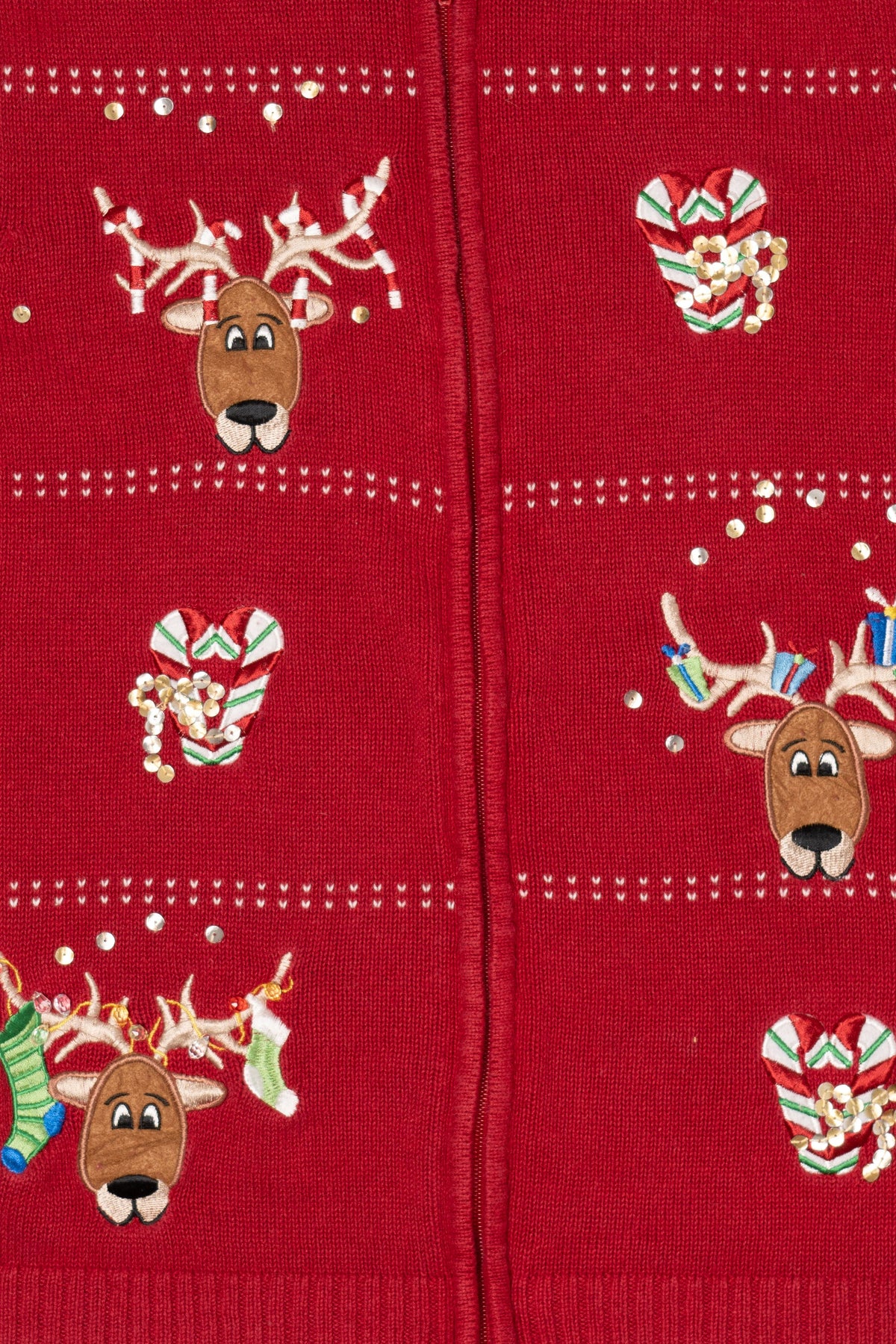 Red Classic Elements Reindeer Ugly Christmas Vest (2010s)