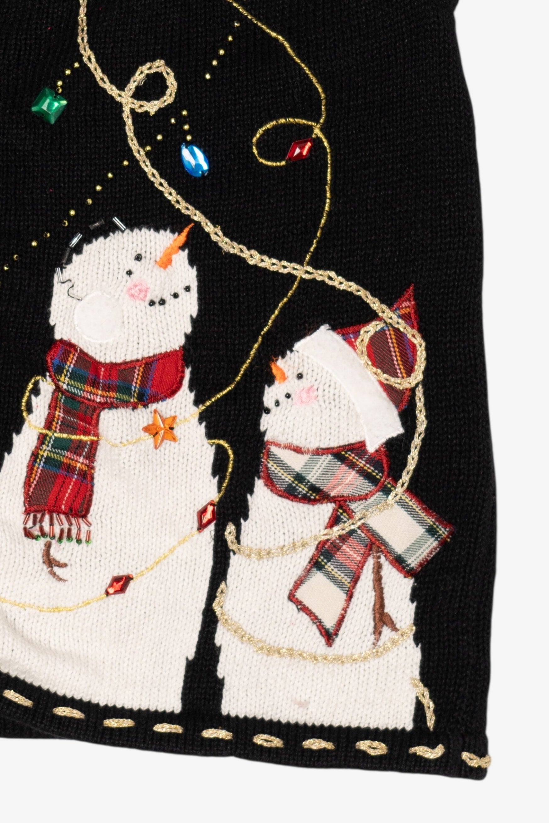 Vintage Black In Resource Snowmen Ugly Christmas Vest (2000s)