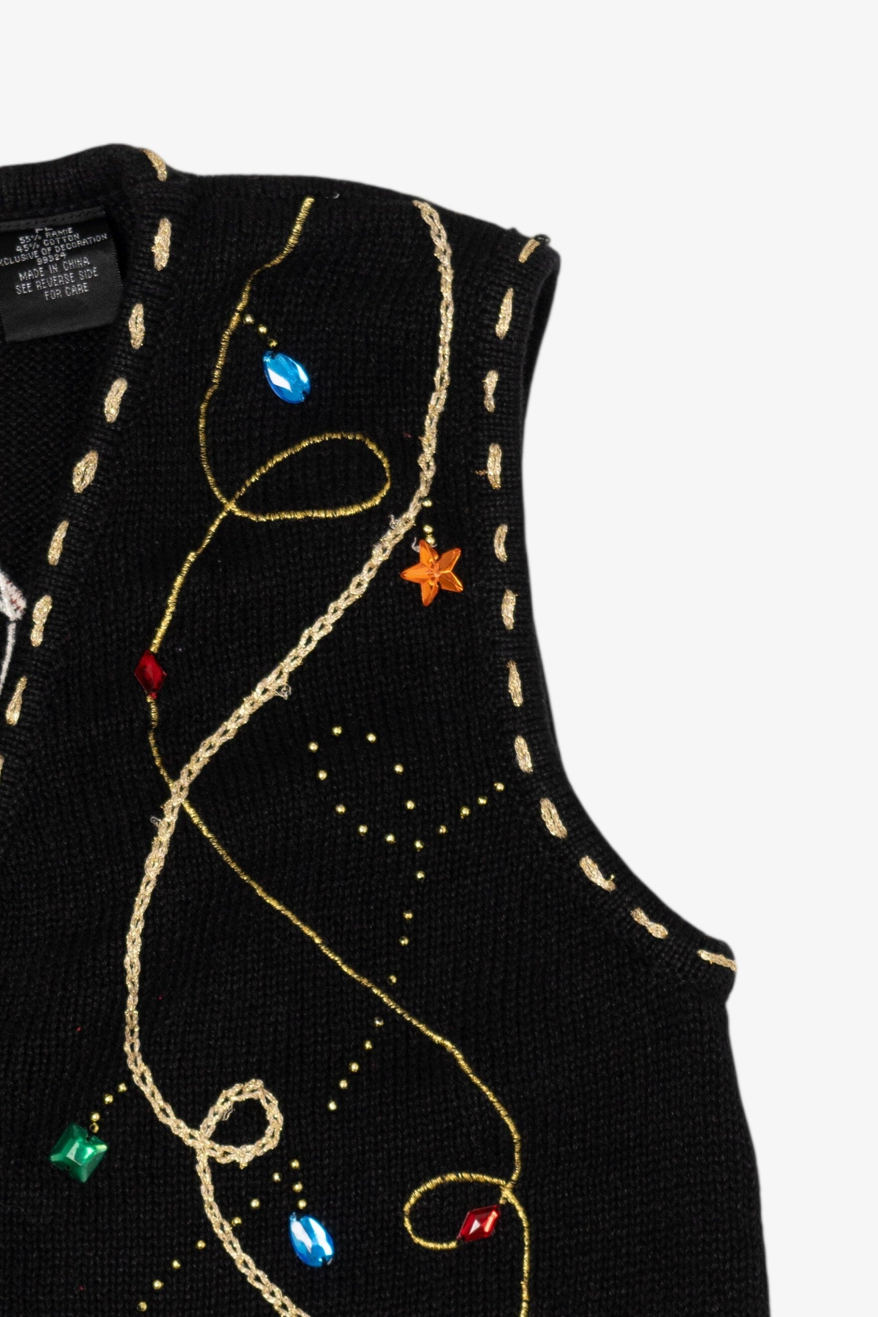 Vintage Black In Resource Snowmen Ugly Christmas Vest (2000s)