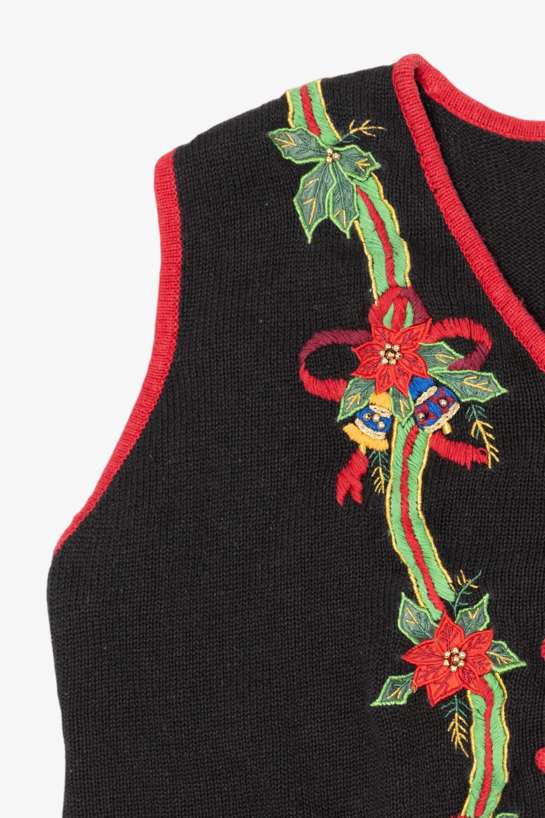 Vintage Black Kathie Lee Bells Ugly Christmas Vest (1990s)