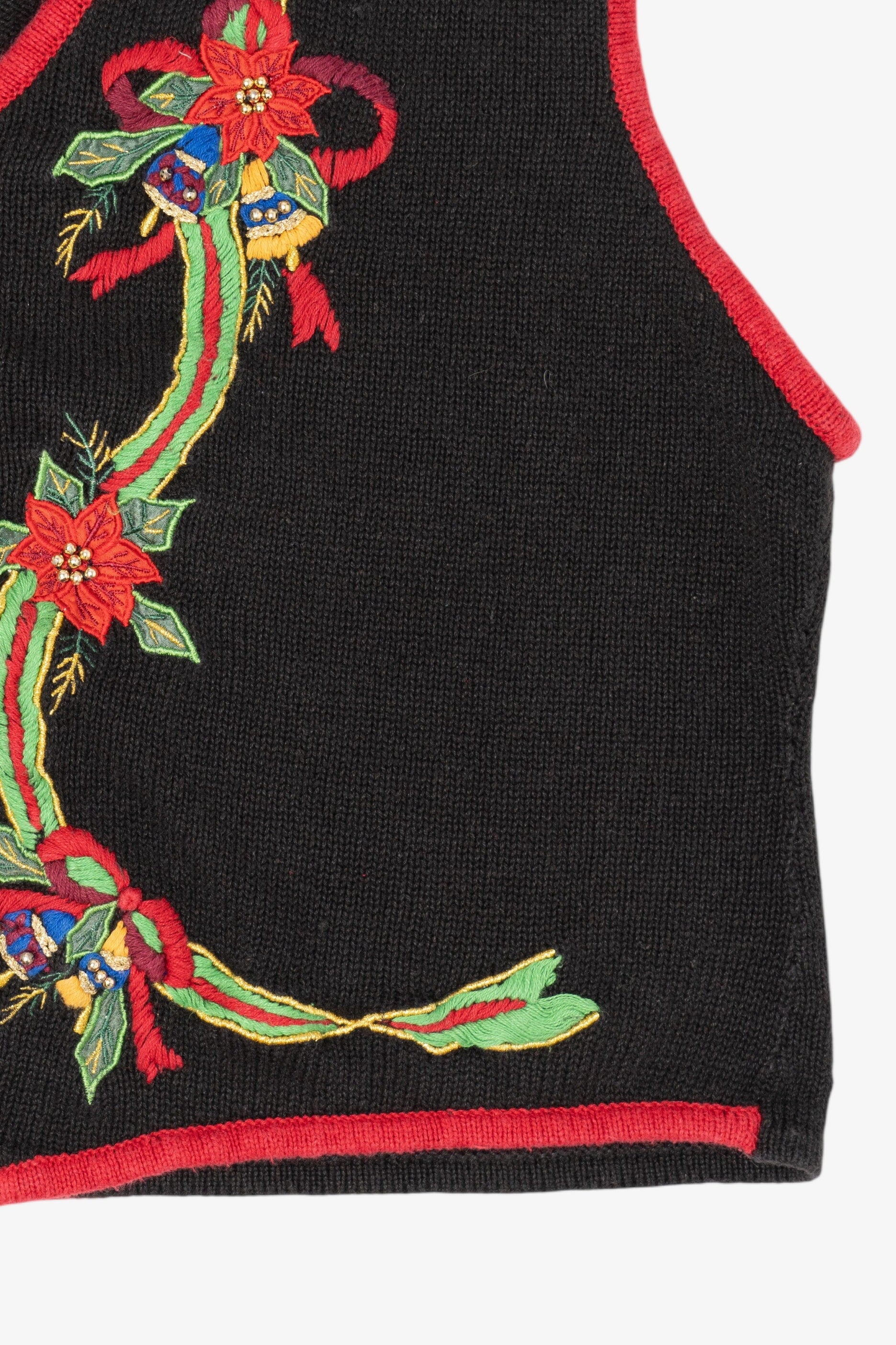 Vintage Black Kathie Lee Bells Ugly Christmas Vest (1990s)