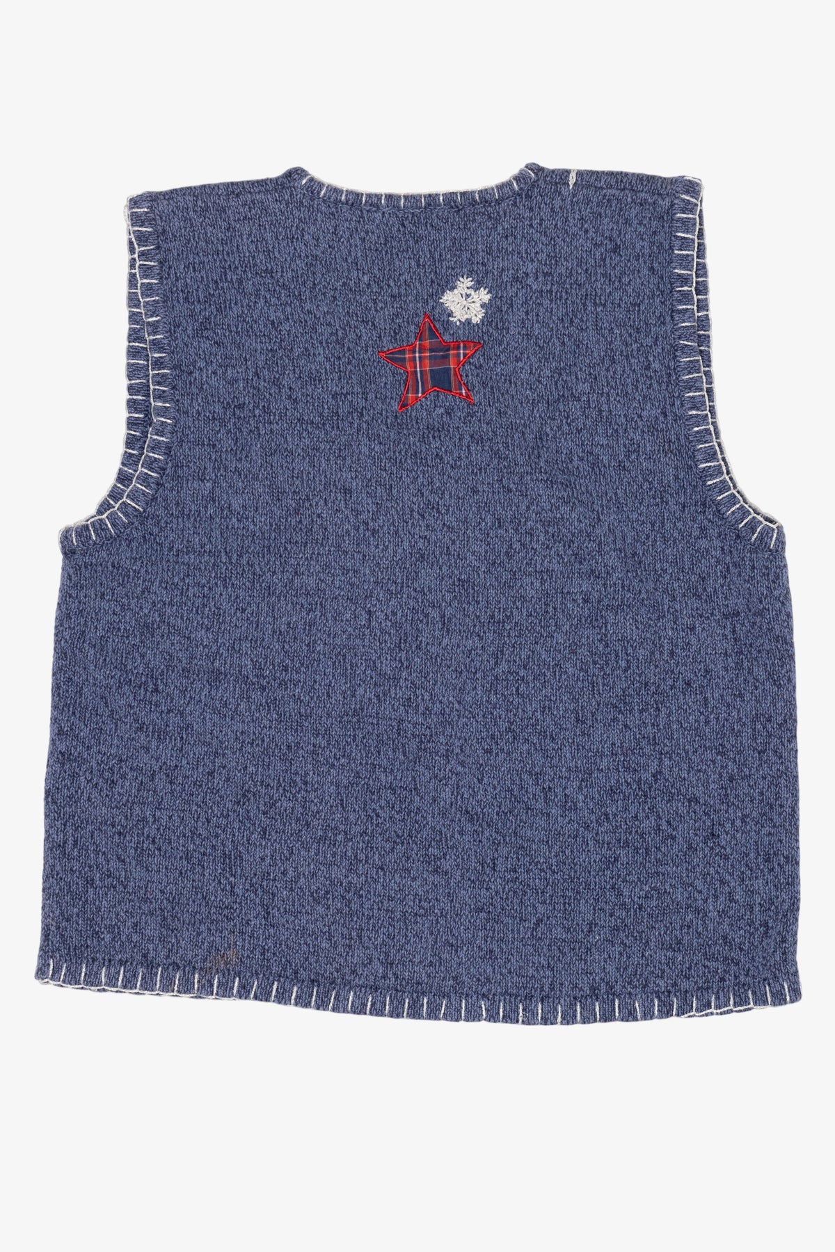 Vintage Blue Bobbie Brooks Winter Mittens Ugly Christmas Vest (1990s)