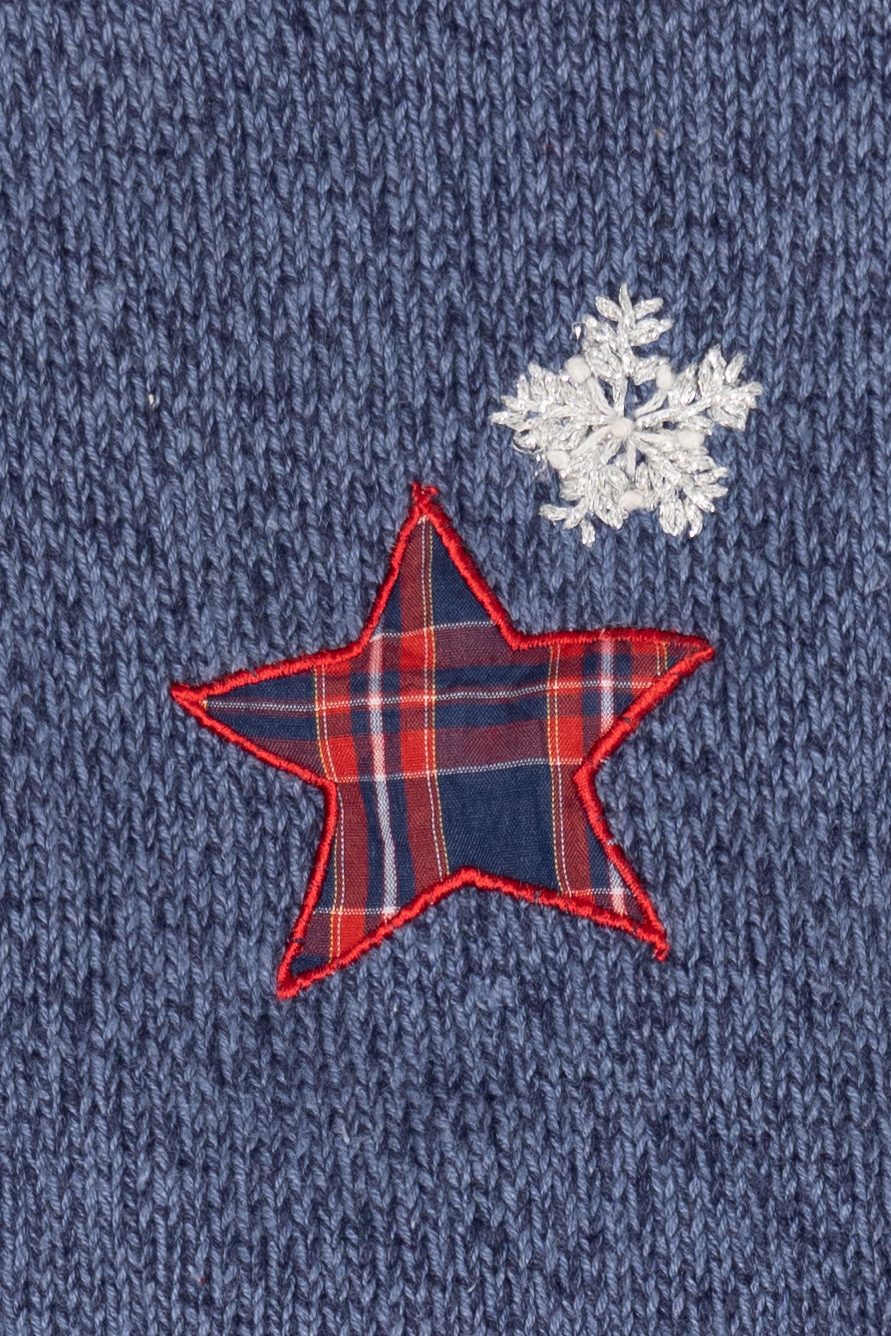 Vintage Blue Bobbie Brooks Winter Mittens Ugly Christmas Vest (1990s)